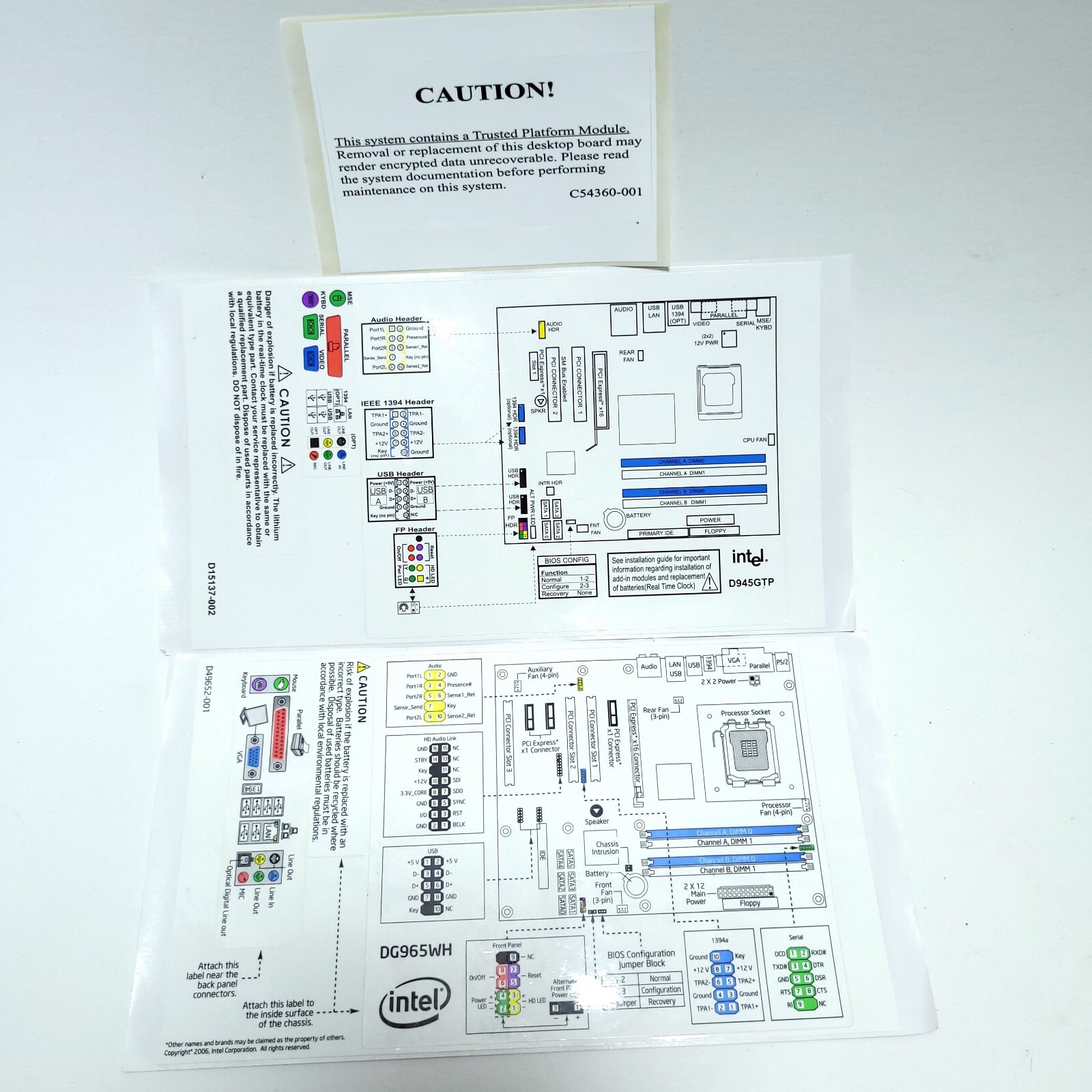 Intel Desktop Boards CD Reference Guides Software Lot D945GNT D945GTP D945GCZ