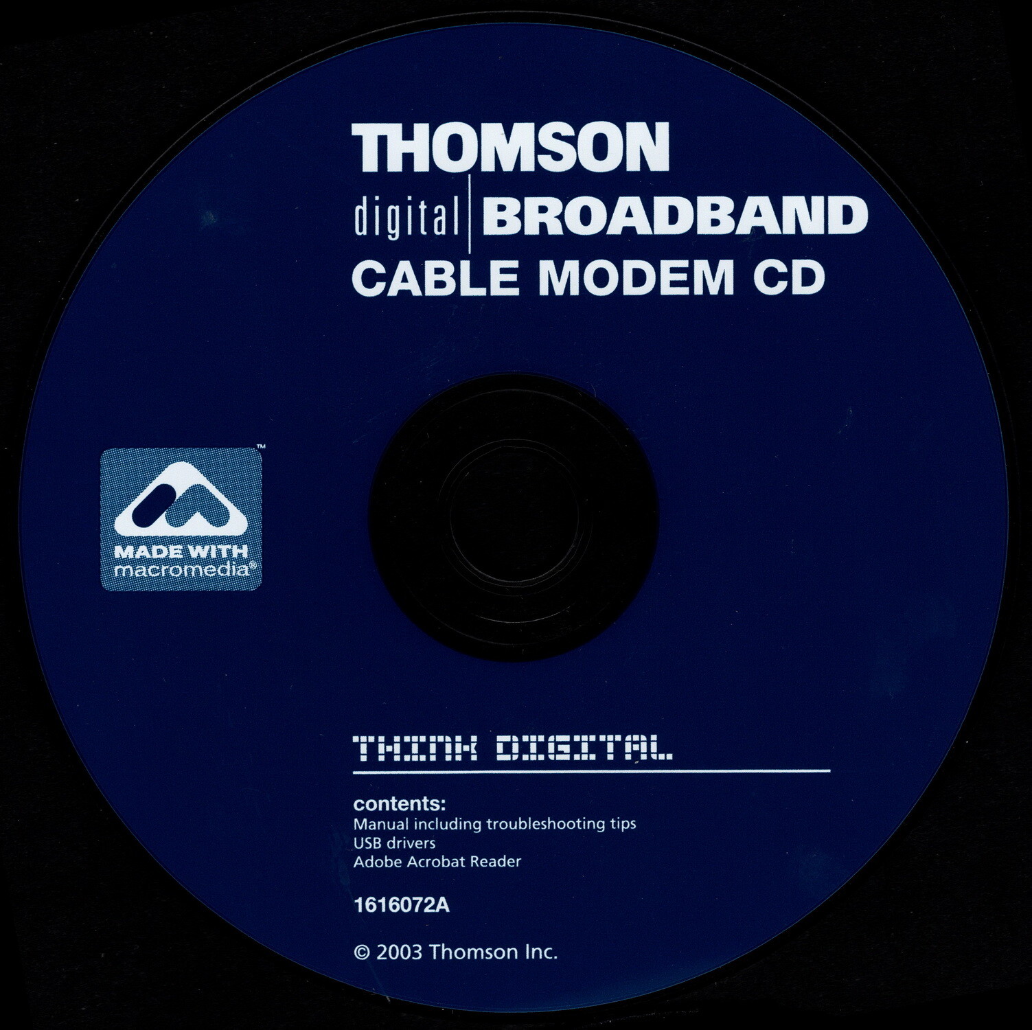 Thomson Digital Broadband Cable Modem Software CD – Brand New – Very Nice!