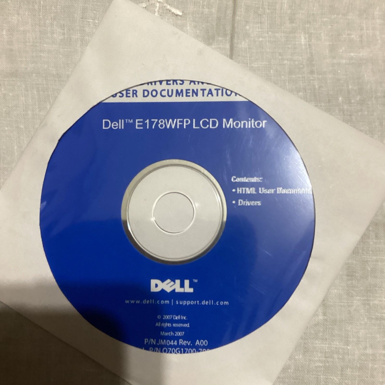 Dell Driver & Utility CD for Windows XP – E178WFP LCD Monitor, English