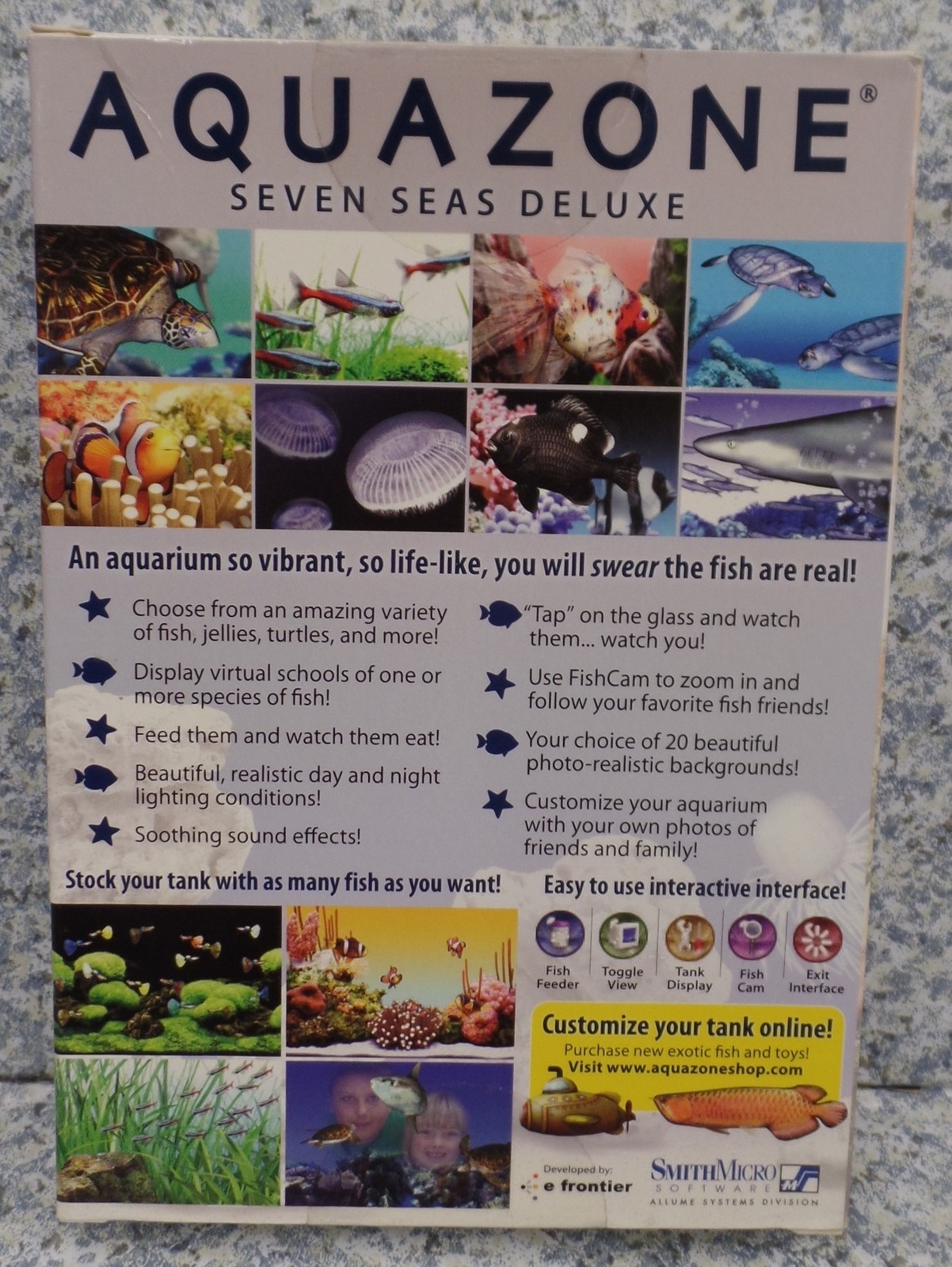 Software PC Aquazone Seven Seas Deluxe Includes Sharks Screensaver NEW BOX