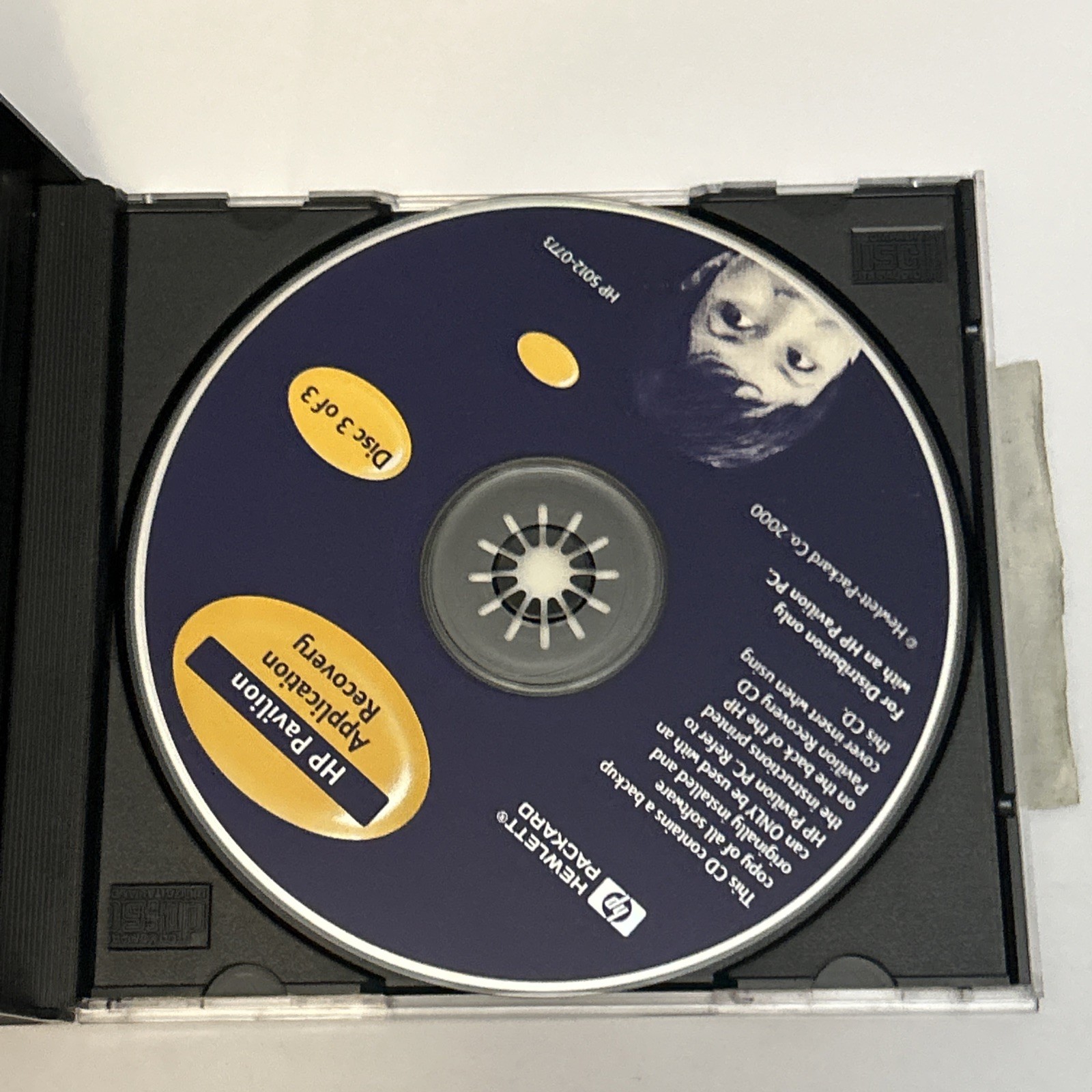 HP Pavilion Recovery 3 Disc Set CD Set System & Application Recovery 2000