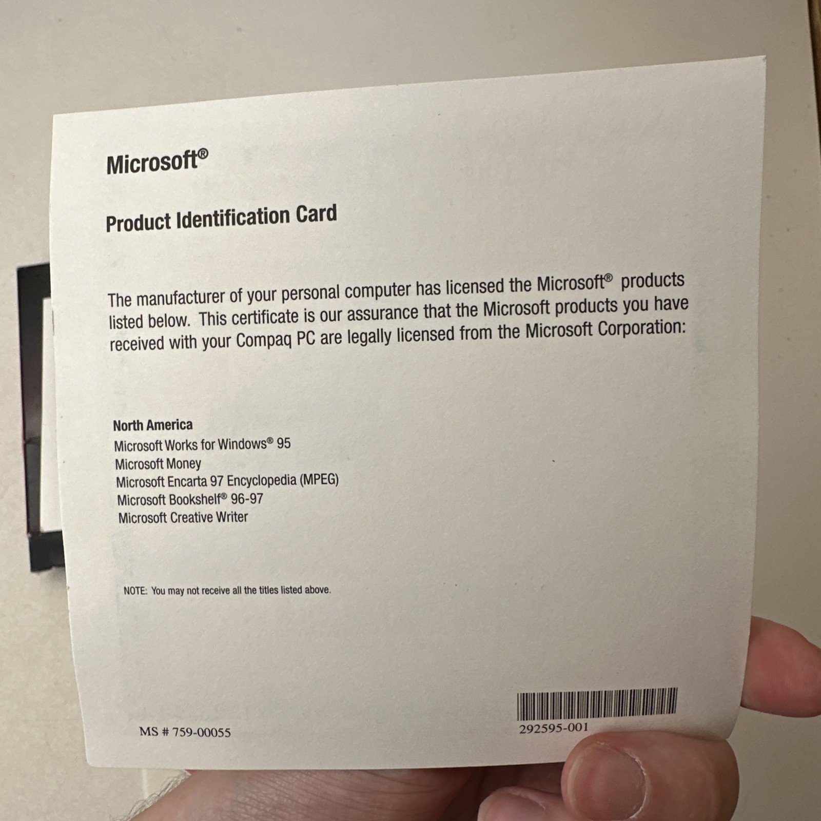 1997 QUICKRESTORE Compaq Presario 4500 Series PC Microsoft Software CD-ROMs
