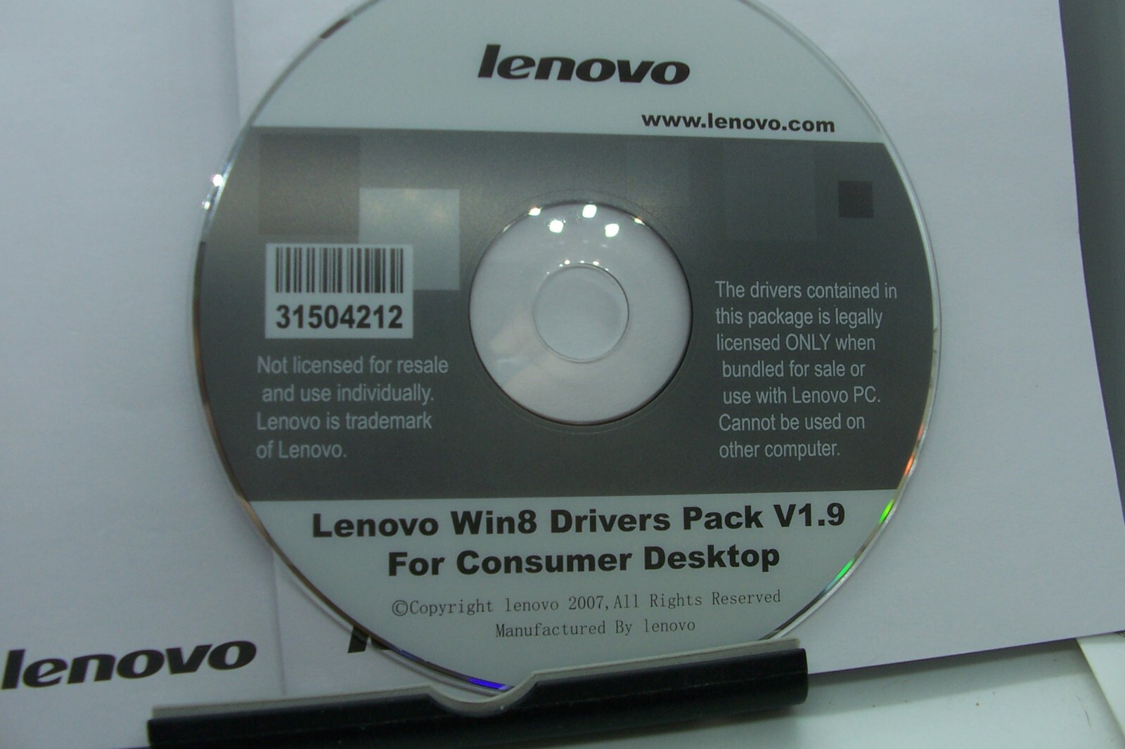Lenovo H5s Series User Guide Manual Drivers and Utilities CD/DVD & Windows 8 CD
