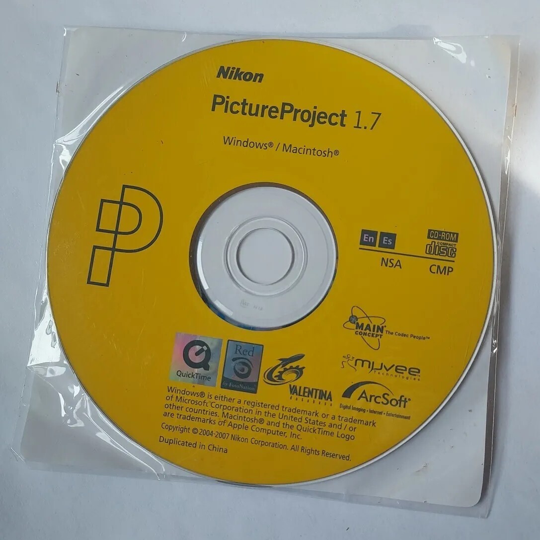 Nikon Picture Project 1.7 Windows & Mac CD-Rom & Reference Manual. New Sealed