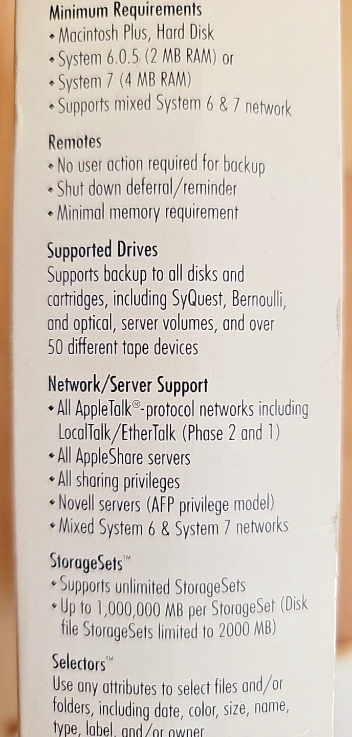 Dantz Retrospect Macintosh Backup Software 3.0 1995 Mac Apple 3.5″ Floppy (READ)