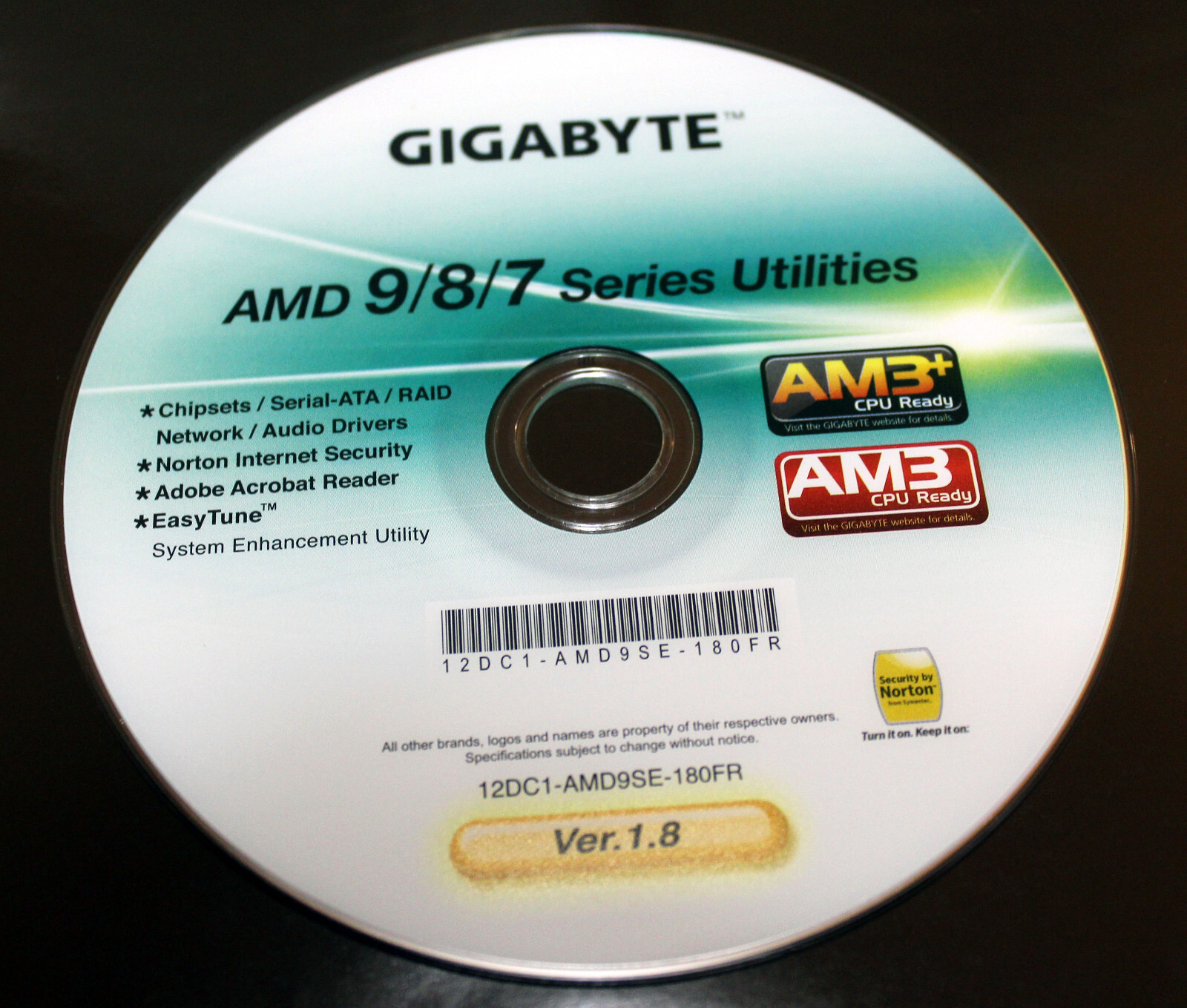 Gigabyte AMD 9/8/7 Series Utilities 12DC1-AMD9SE-180FR Ver. 1.8