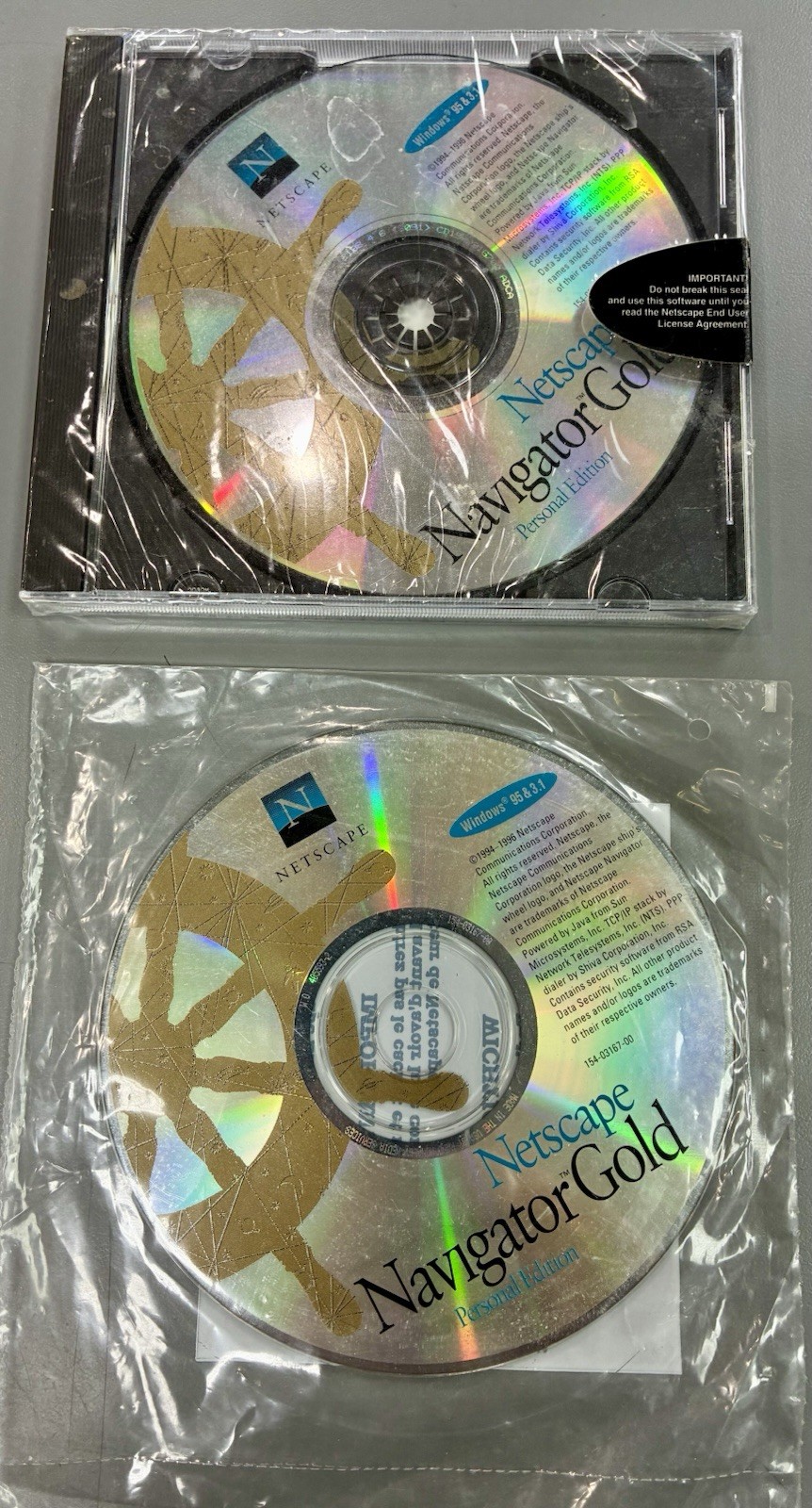 Vtg NETSCAPE NAVIGATOR Gold Browser BIG BOX COMPLETE Windows 95 & 3.1 CD 1996