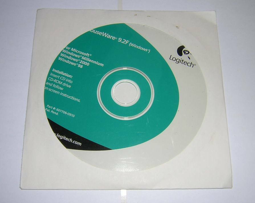 Logitech MouseWare 9.2F Mouse Install Software Driver Windows PC CD-ROM (2000)