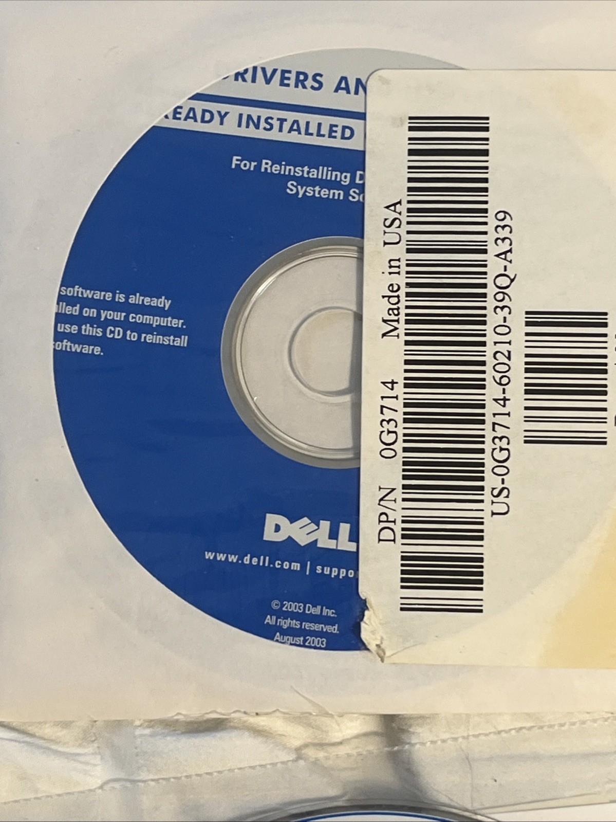 VTG DELL Dimension Drivers & Utility Resource CD’s OS Reinstalling Window Xp