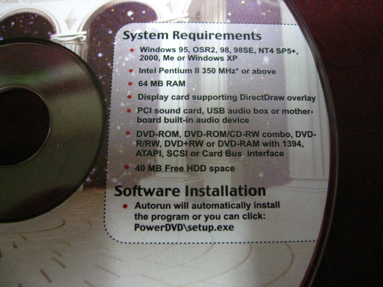 Cyberlink PowerDVD XP 4.0 DVD With Install Key VideoAudio Suite C