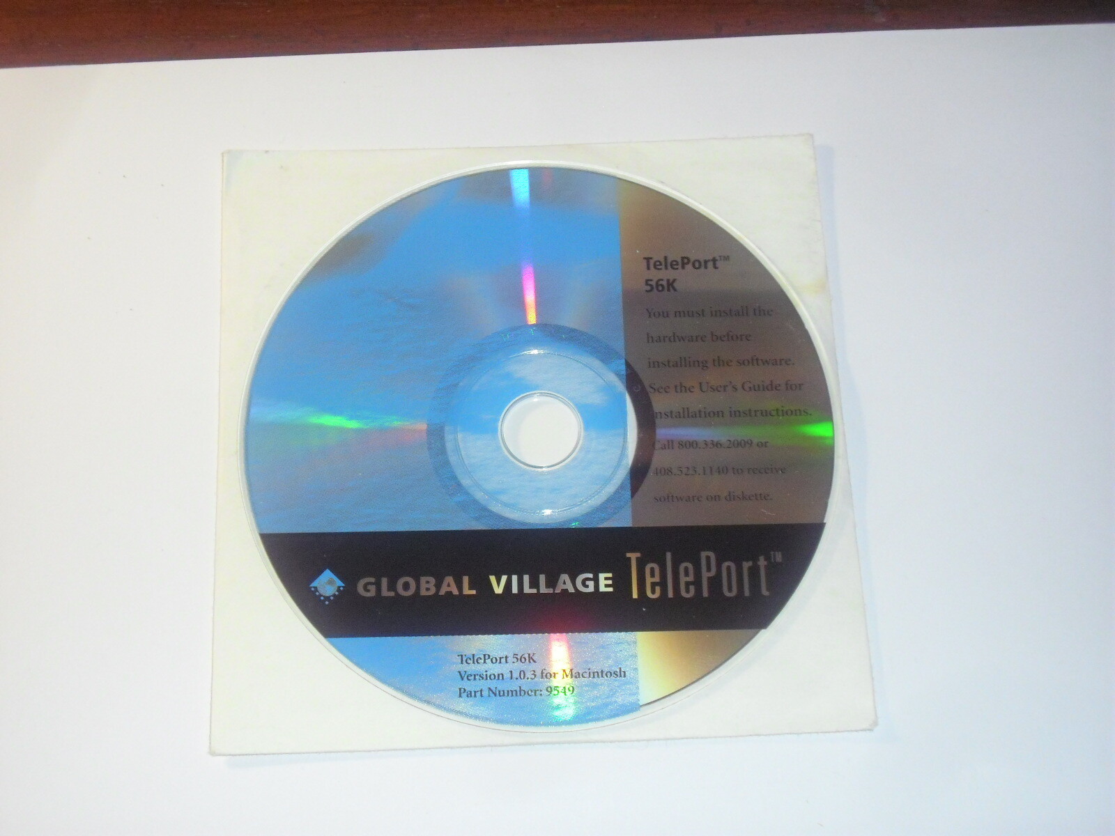 Vintage 1998, Global Village TelePort 56K Driver Software for Mac OS 7.x to 9.x