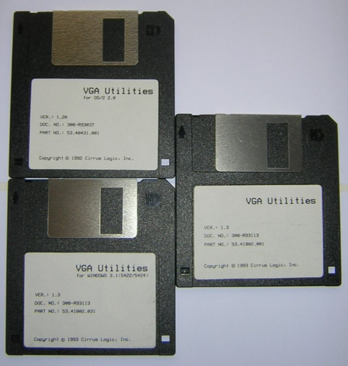 Cirrus Logic GD5420 Display Driver 3.5″ Floppy Disks DOS Windows 3.x OS/2 (1993)