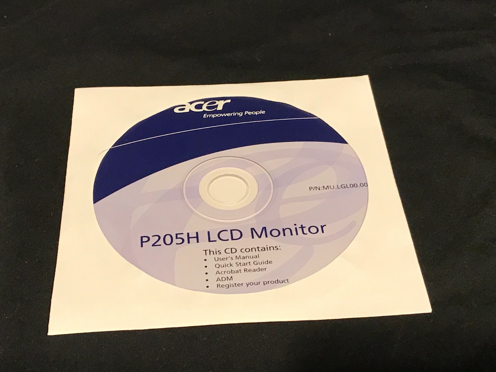 Acer P205H LCD Monitor Software