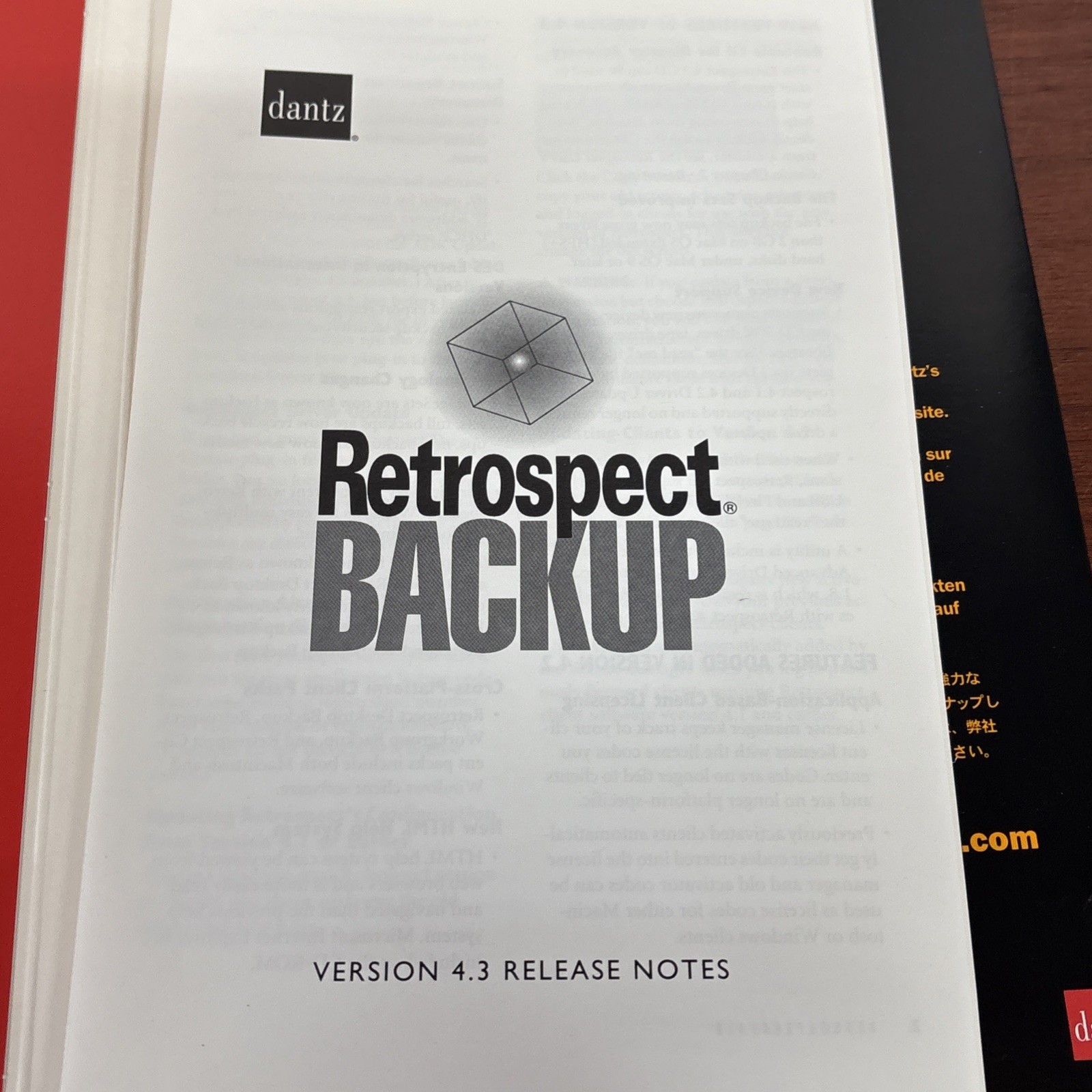 Vintage Dantz Retrospect Workgroup Backup V4.3 Macintosh With Box