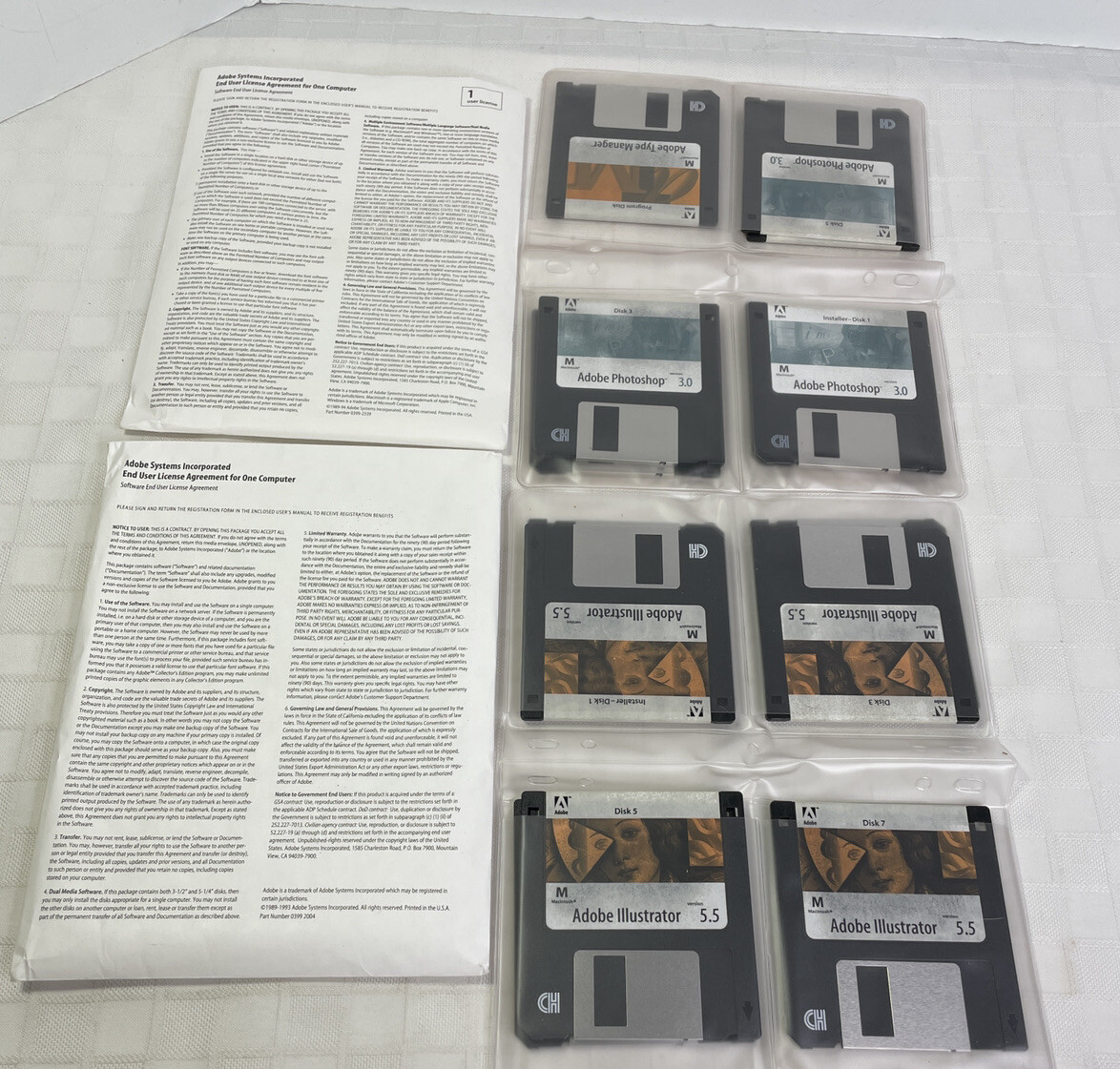 Adobe Photoshop 3.0 Adobe Illustrator 5.5 Bundle For Mac 3.5 inch Floppy 1993