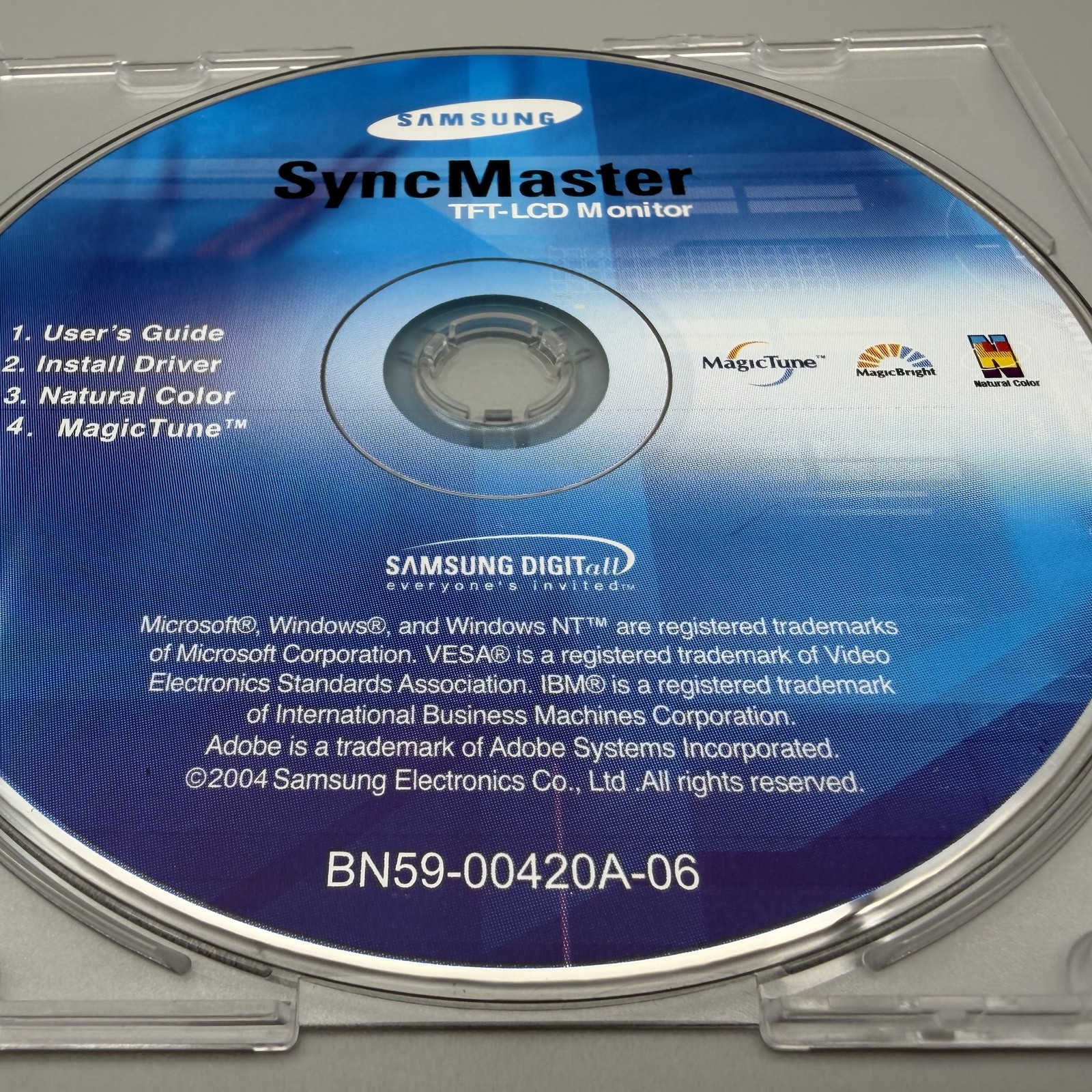 Vintage 2004 Samsung SyncMaster TFT-LCD Monitor Driver CD-ROM MagicTune Software