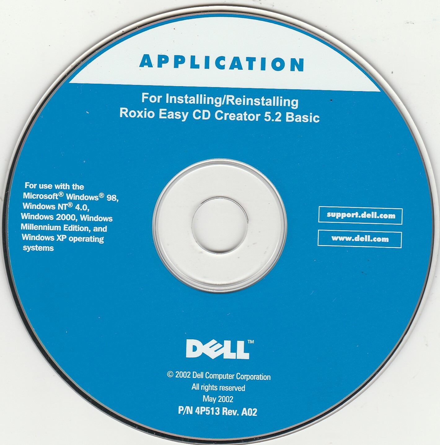 Dell Tools CD – Application – Installing/Reinstalling Roxio Easy CD Creator 5.2