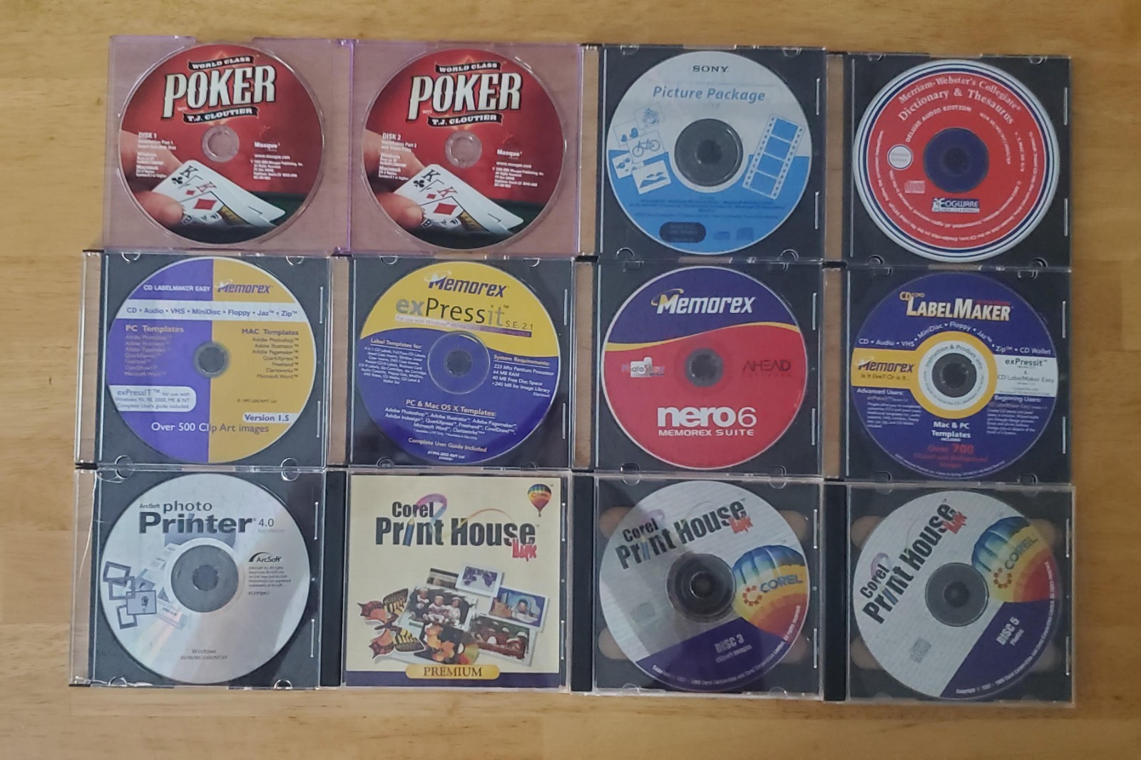 Lot of 15 vintage photo/print editing & misc software discs — FREE SHIPPING
