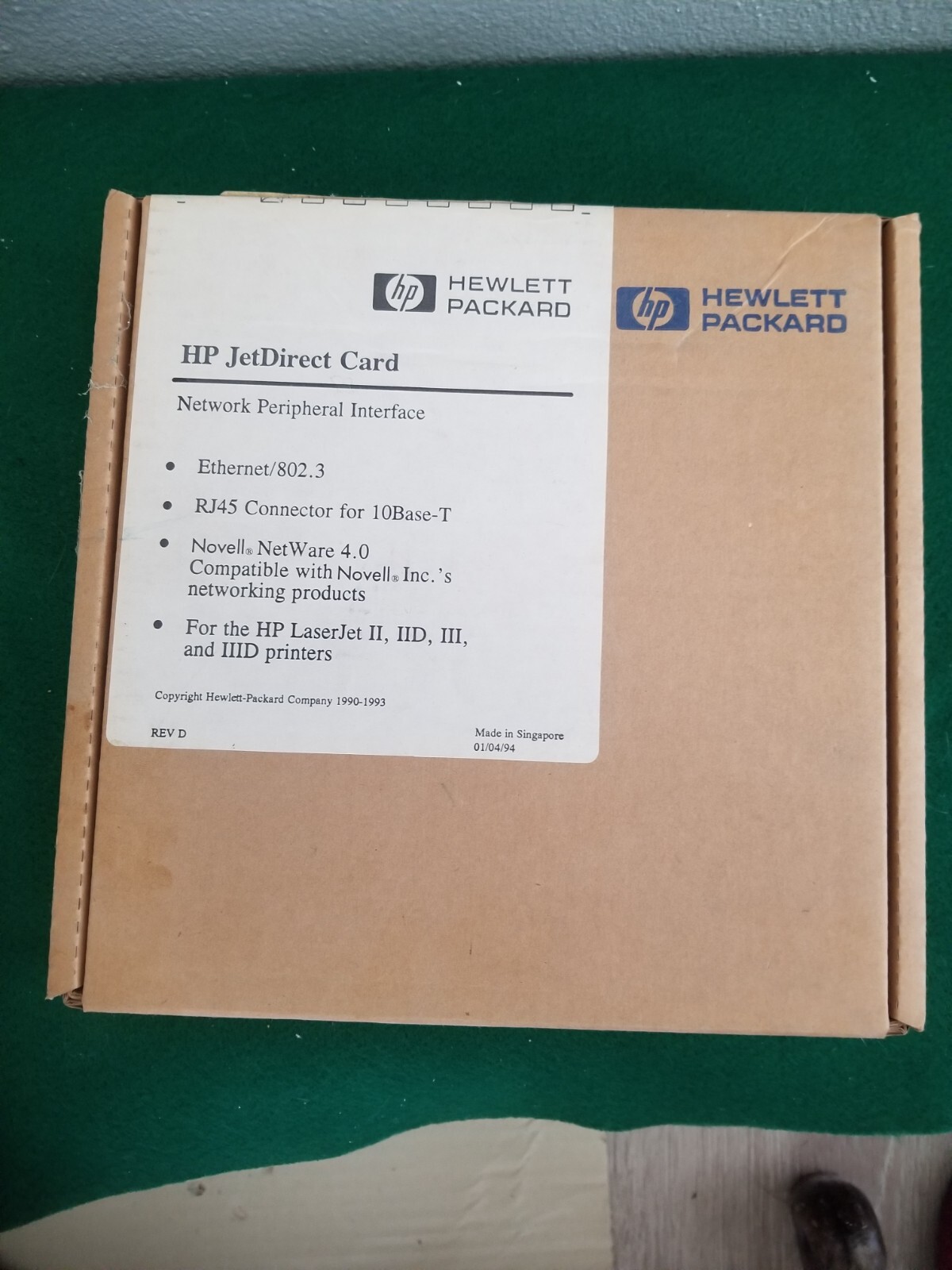 Vintage 1994 HP JetDirect card Network Peripheral Interface LaserJet II, III NOS