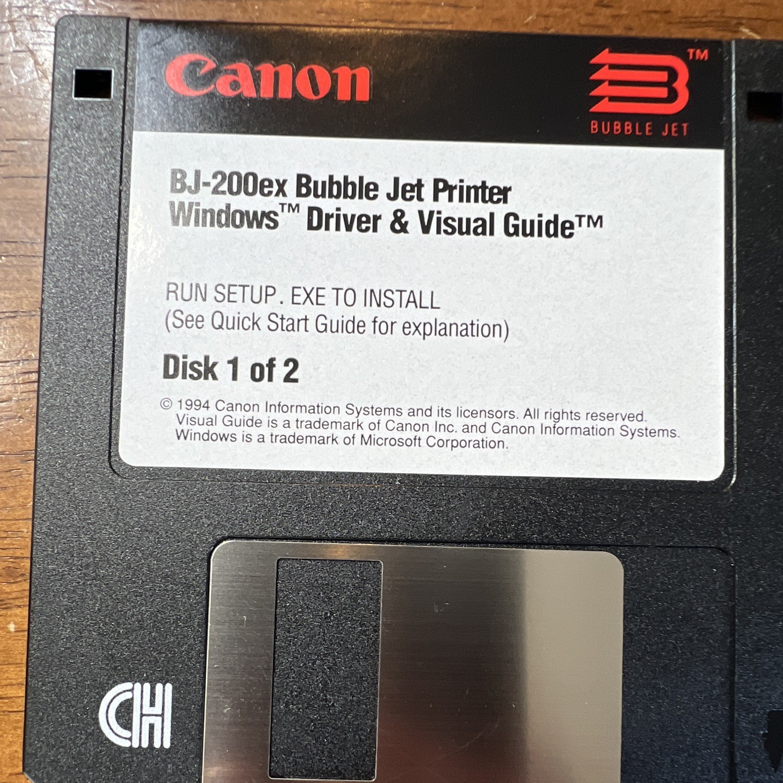 Canon BJ-200ex Bubble Jet Printer Drivers & Visual Guide 3.5″ Floppy Win/DOS