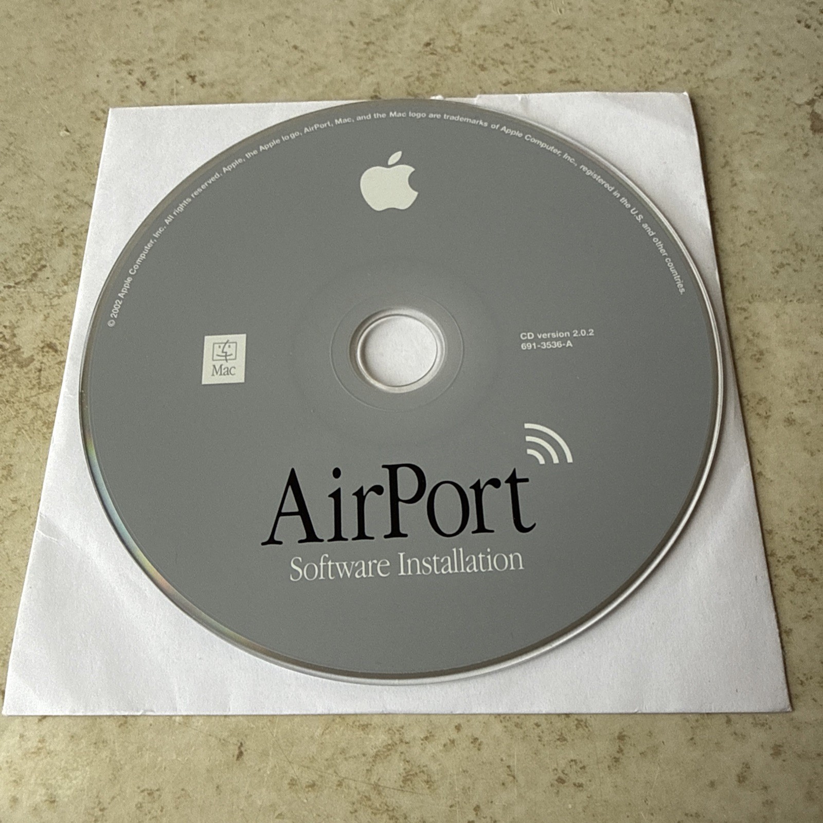 Macintosh AirPort Software Installation CD ROM Ver 2.0.2 691-3536-A