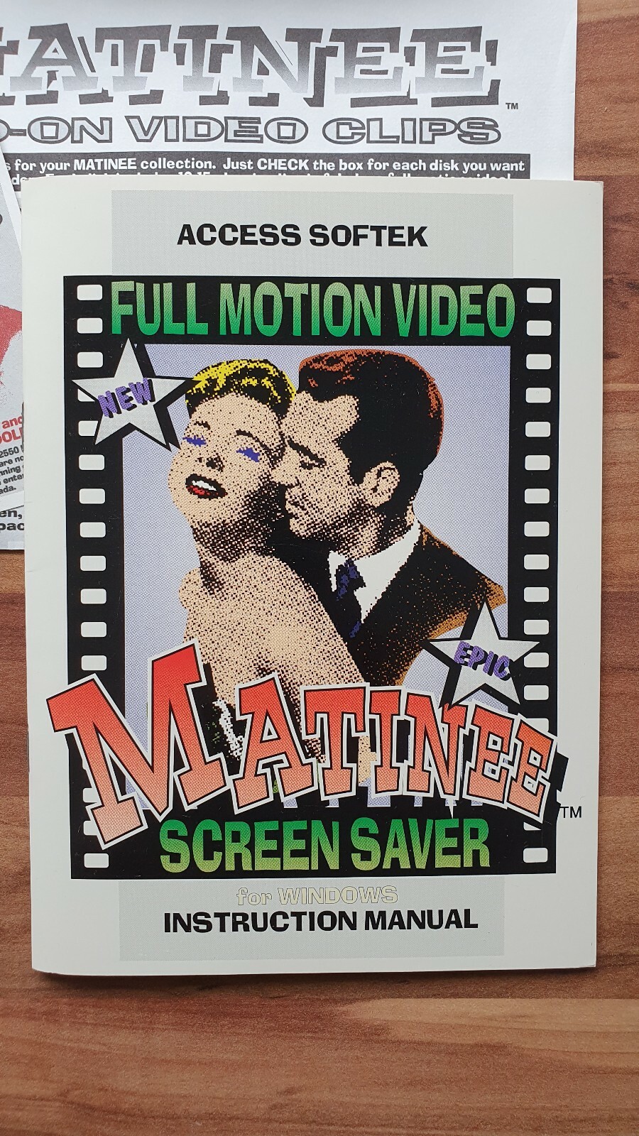 Matinee Screensaver 1992 for Windows 3.1 Access Softek Full Motion Video NEW & Original Packaging 