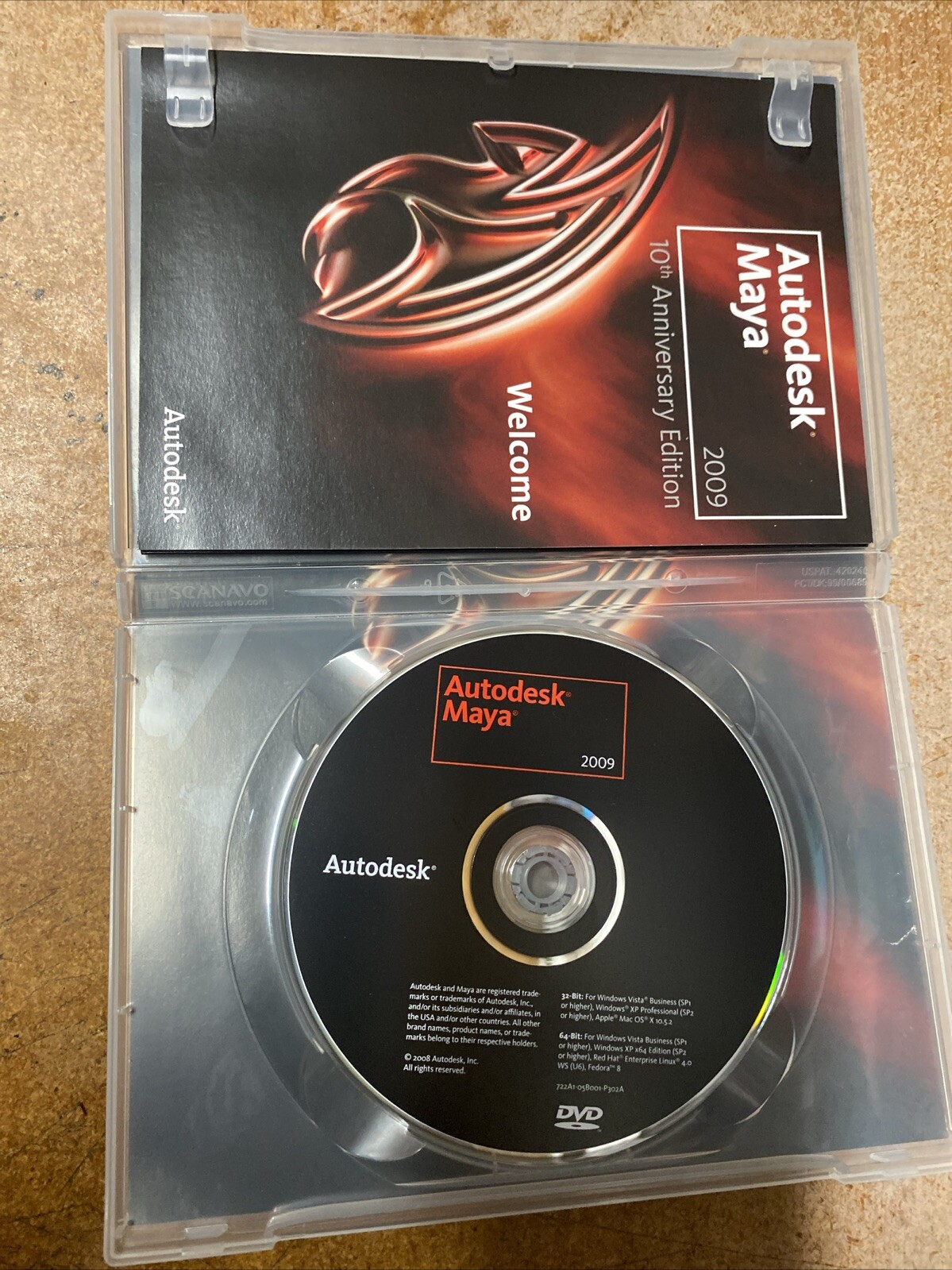 Autodesk Maya Student Version 2009 English 10th Anniversary DVD W/Serial #