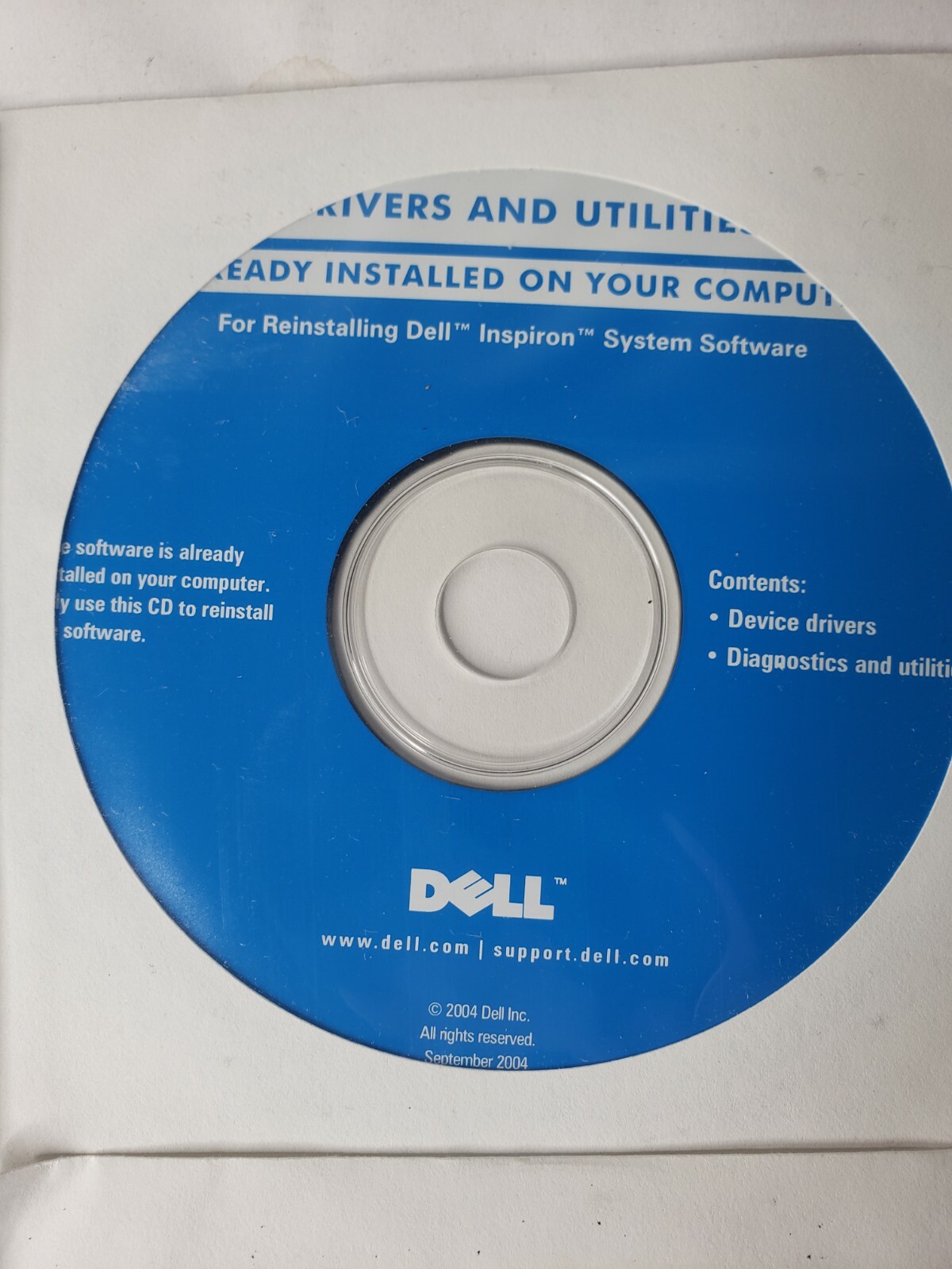 2004 Dell Tools System Software Reinstalling CD Drivers Utilities WordPerfect