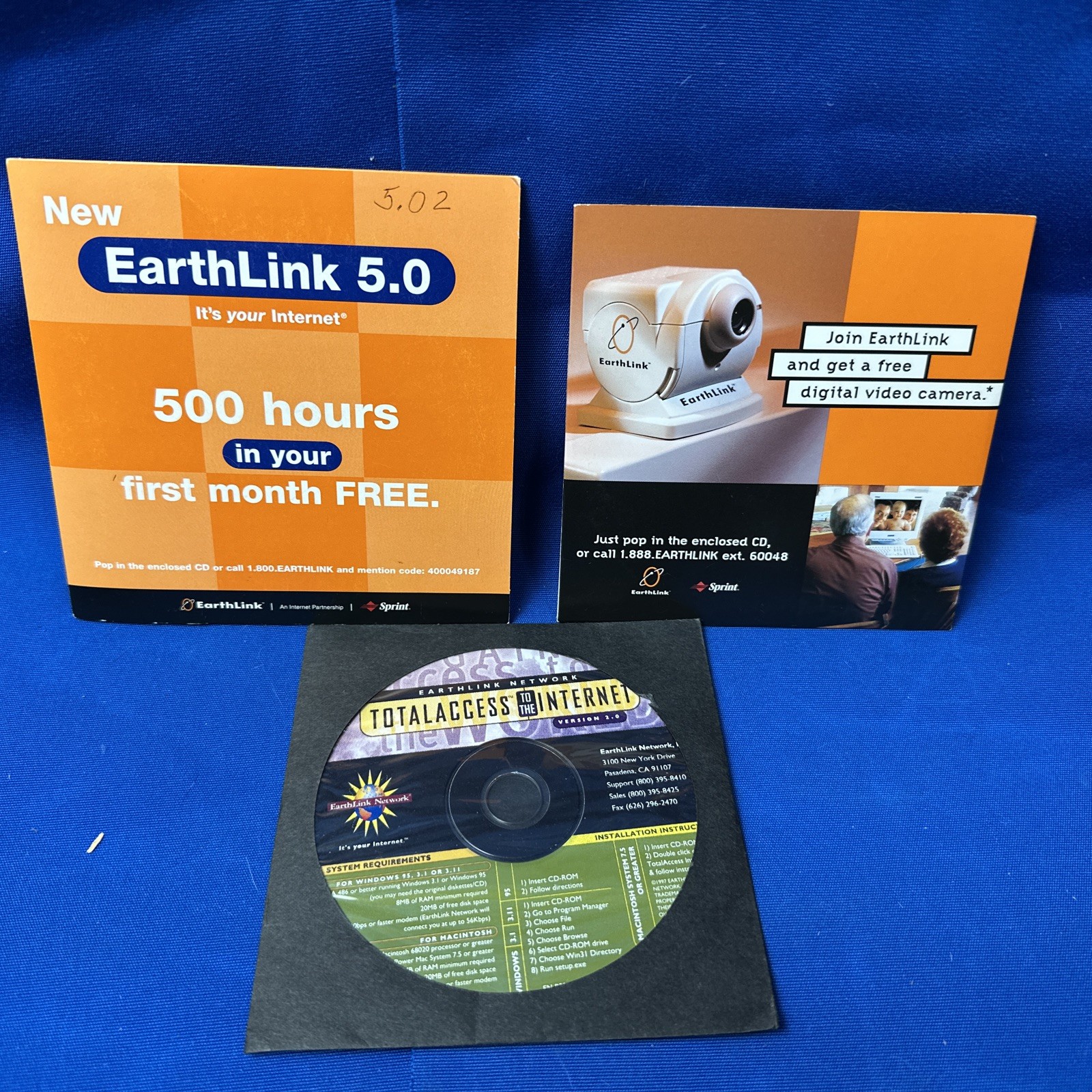 (3) Vintage Earthlink Internet Service Install CD’s Discs Software PC Window
