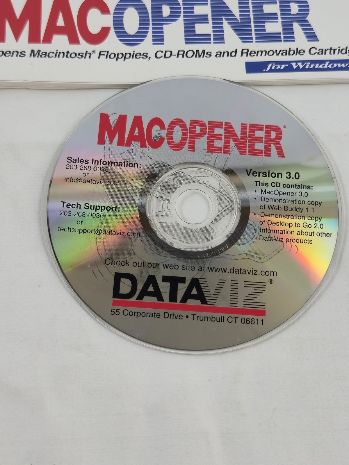 DataViz MacOpener 3.0 for Windows 3.1 95 NT 4.0 & Connectix RAM Doubler 9 for