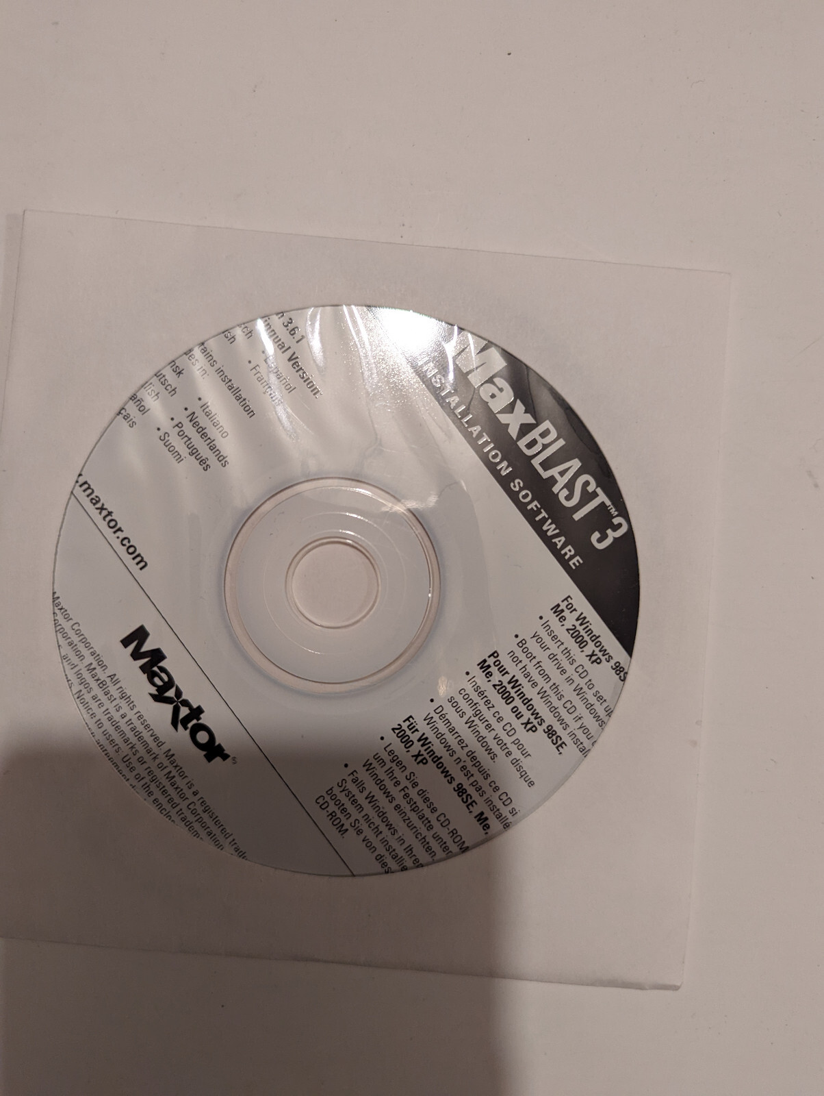 Maxtor MaxBlast 3 Software for Windows 98/Me/2000/XP