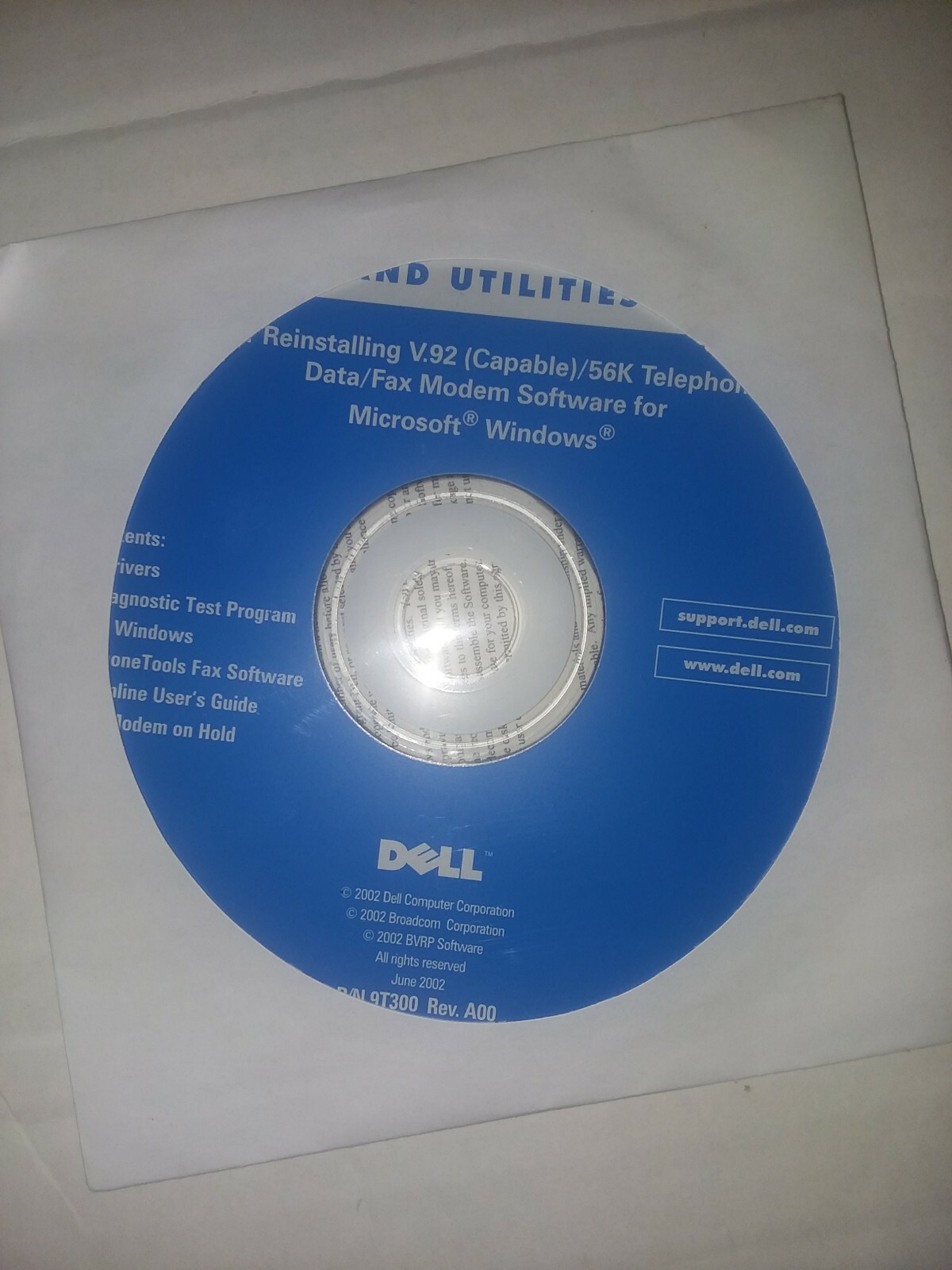 Dell Drivers and Utilities for V.92/56K Telephony Data/Fax Voice Modem Software