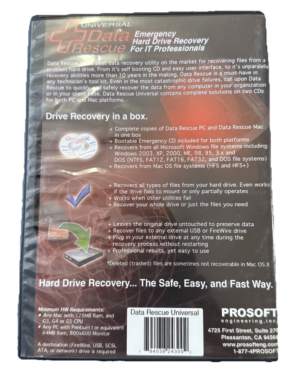 Prosoft Data Rescue Universal 3-Disc Set – Mac & PC Recovery – Includes Classic