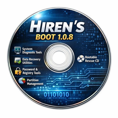 Hiren’s Boot DVD PE 1.0.8 Recover & Repair Windows XP 7 8 10 & 11 CD