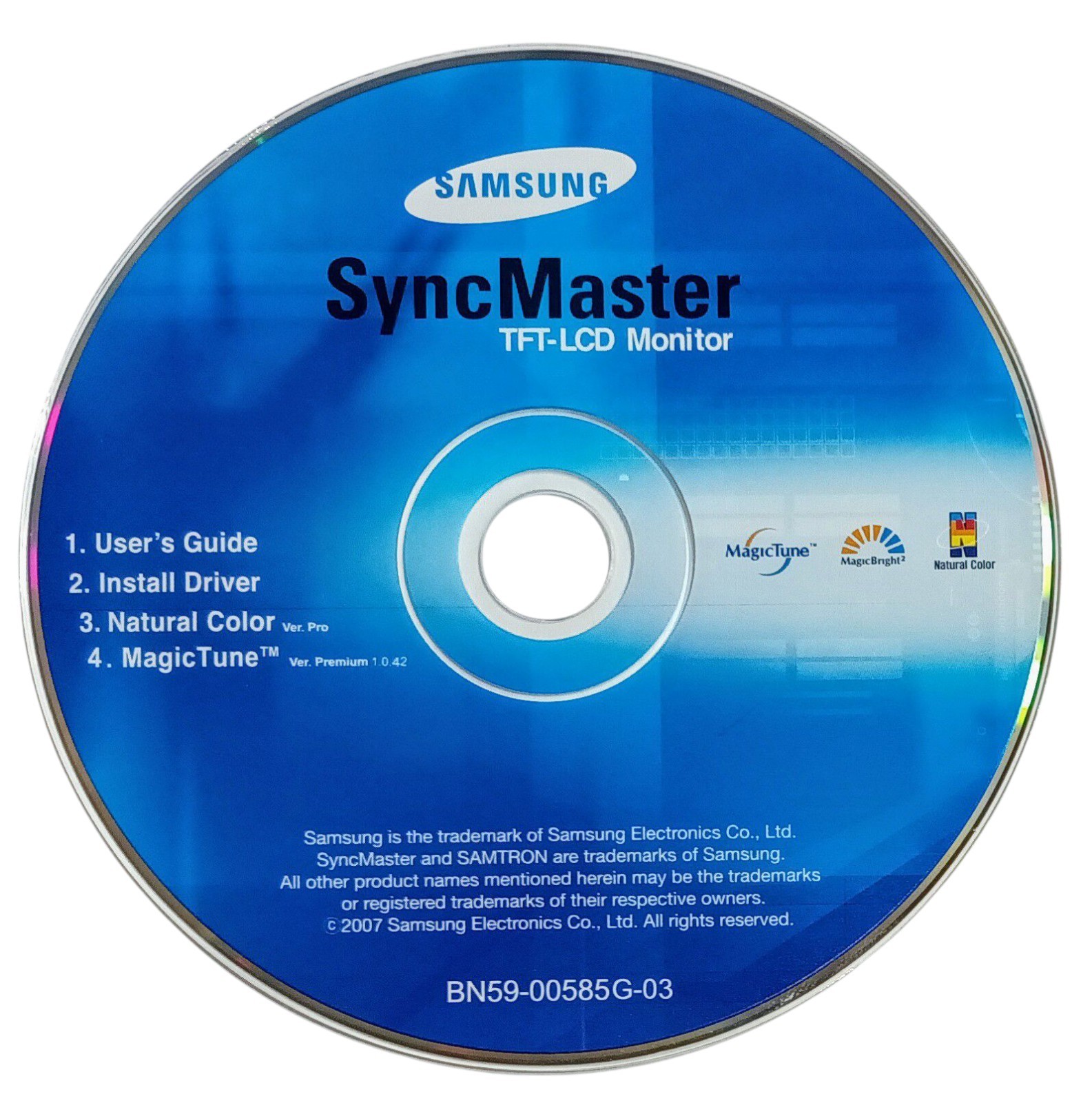Samsung SyncMaster User Guide/Install Driver CD Disc For TFT-LCD Monitor (2007)
