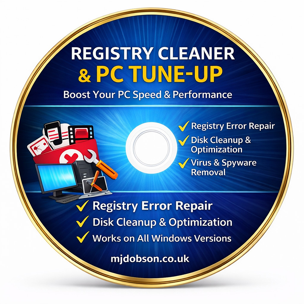 Laptop Tune-Up DVD – Registry Cleaner, Optimize & Speed Up Windows 10/11.