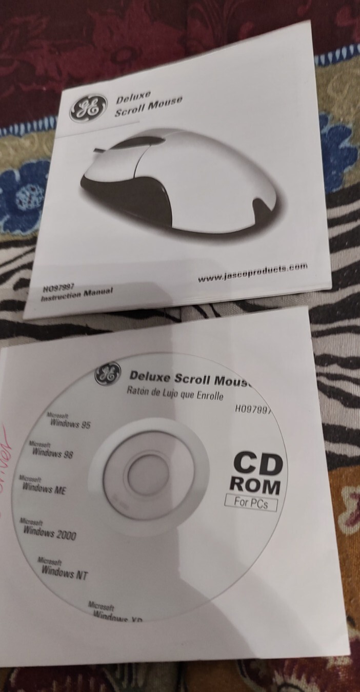 GE Deluxe Scroll Mouse Driver General Electric Software Only RARE HTF 