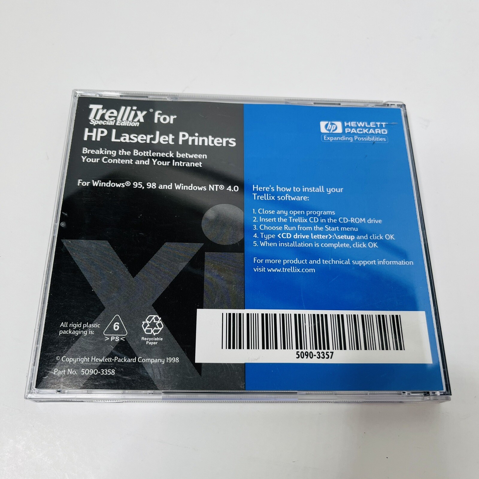 Trellix Hewlett Packard HP LaserJet Printers Windows 95 98 & NT 4.0 Cd-rom 1998