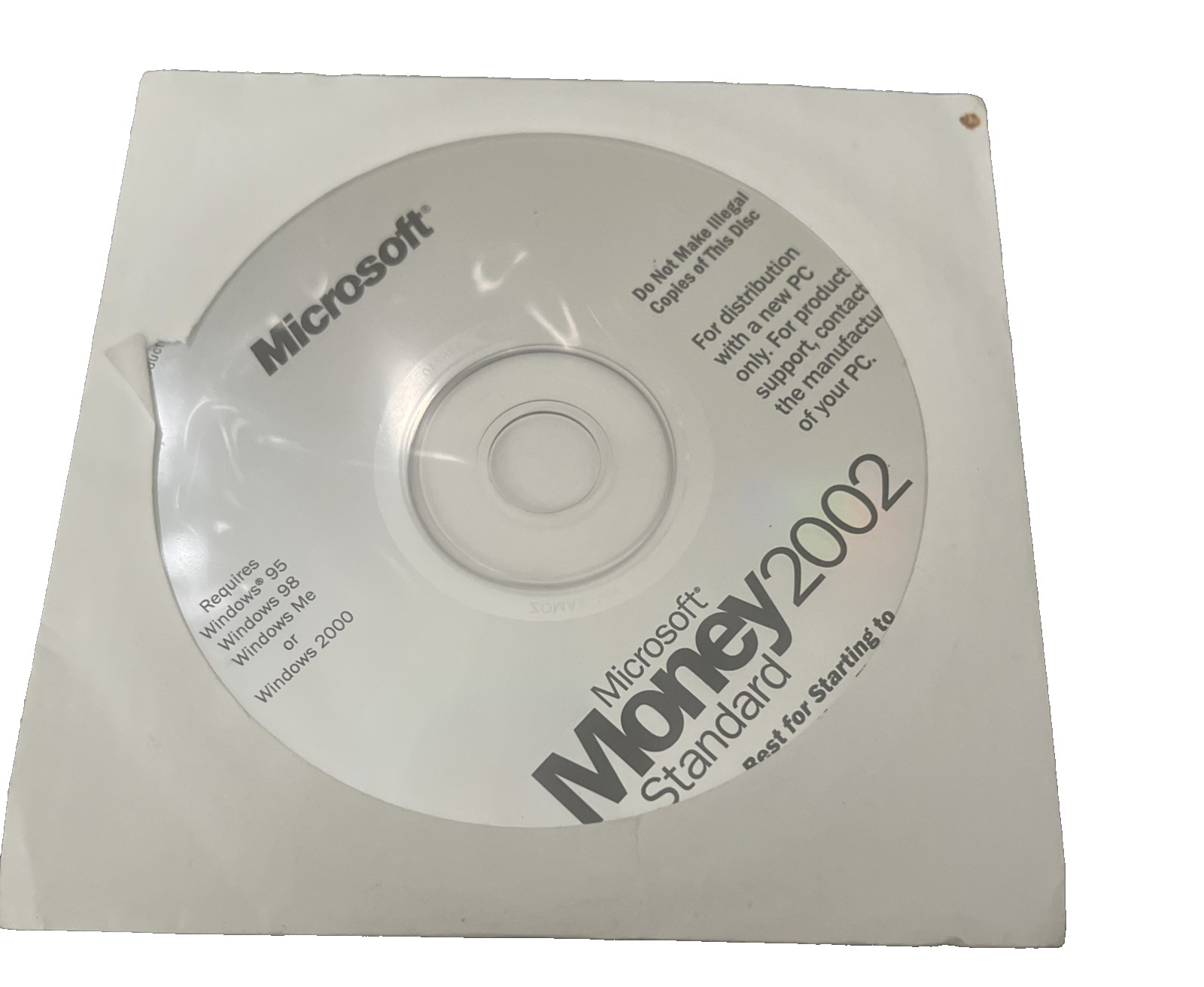Microsoft Money 2002 Standard PC CD Financial Software Windows 95 98 ME 2000 NEW