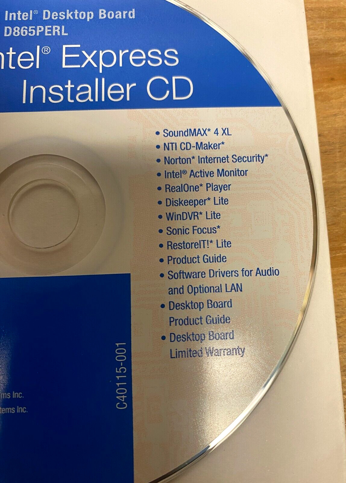 Intel Express Installer CD for Desktop Board D865PERL (Windows XP) – Vintage!