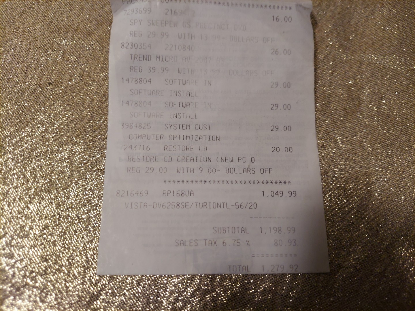 Geek Squad HP Hewlett Packard Recovery Discs 2007 With Case, Receipt