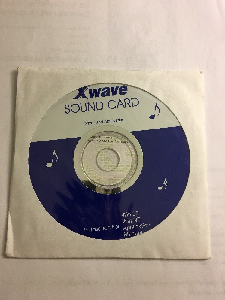 Yamaha Xwave Sound Card Drivers&Utilities CD Video-67P/Video-67TV Win 95/NT-RARE