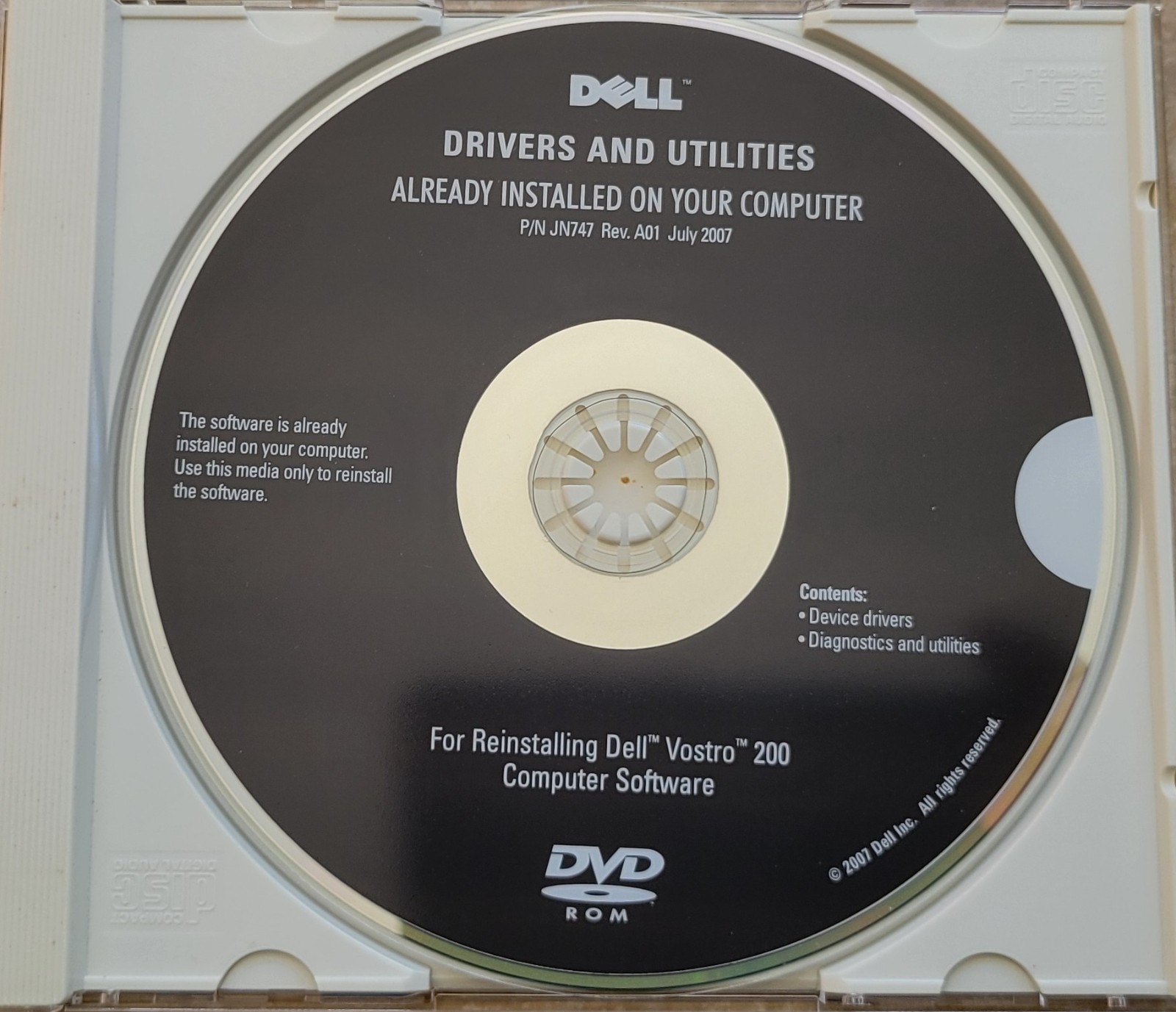 Vintage – Dell Drivers and Utilities for Vostro 200 Computer Software, 2007
