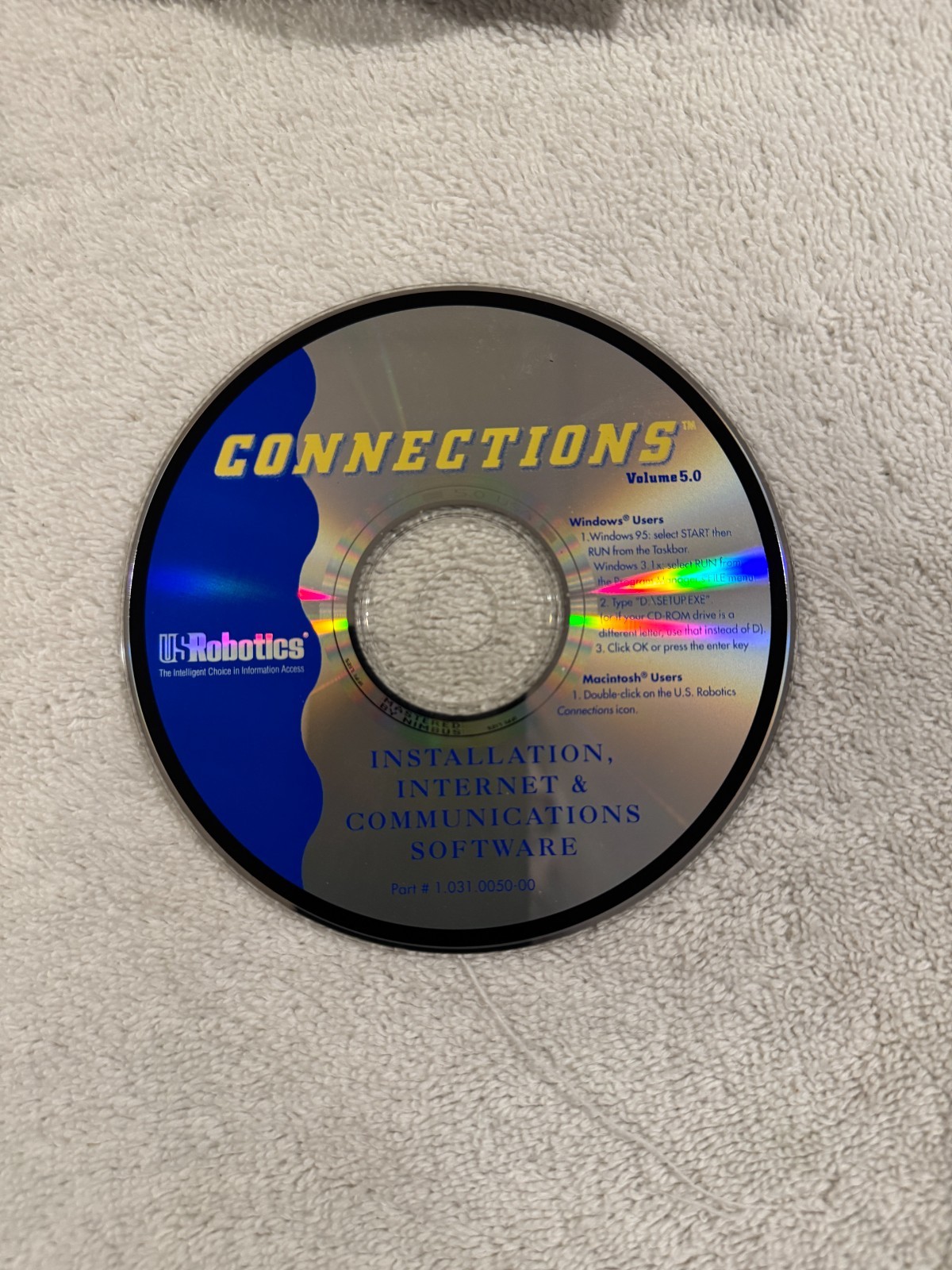 U.S. Robotics Connections Software Volume 5.0 – CD ONLY – NO SERIAL #!!!