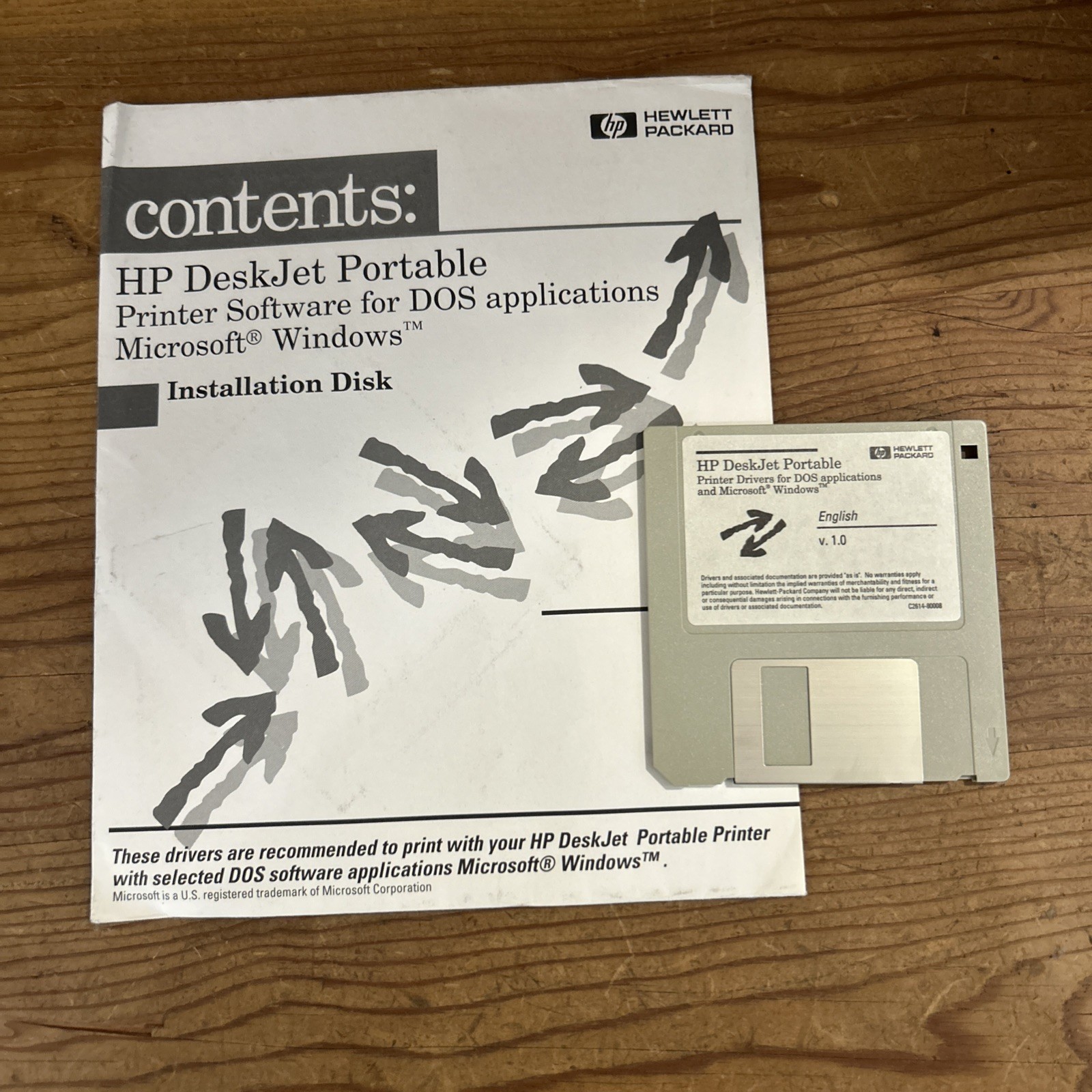HP DeskJet Portable Printer Software for DOS Applications with Installation Disk