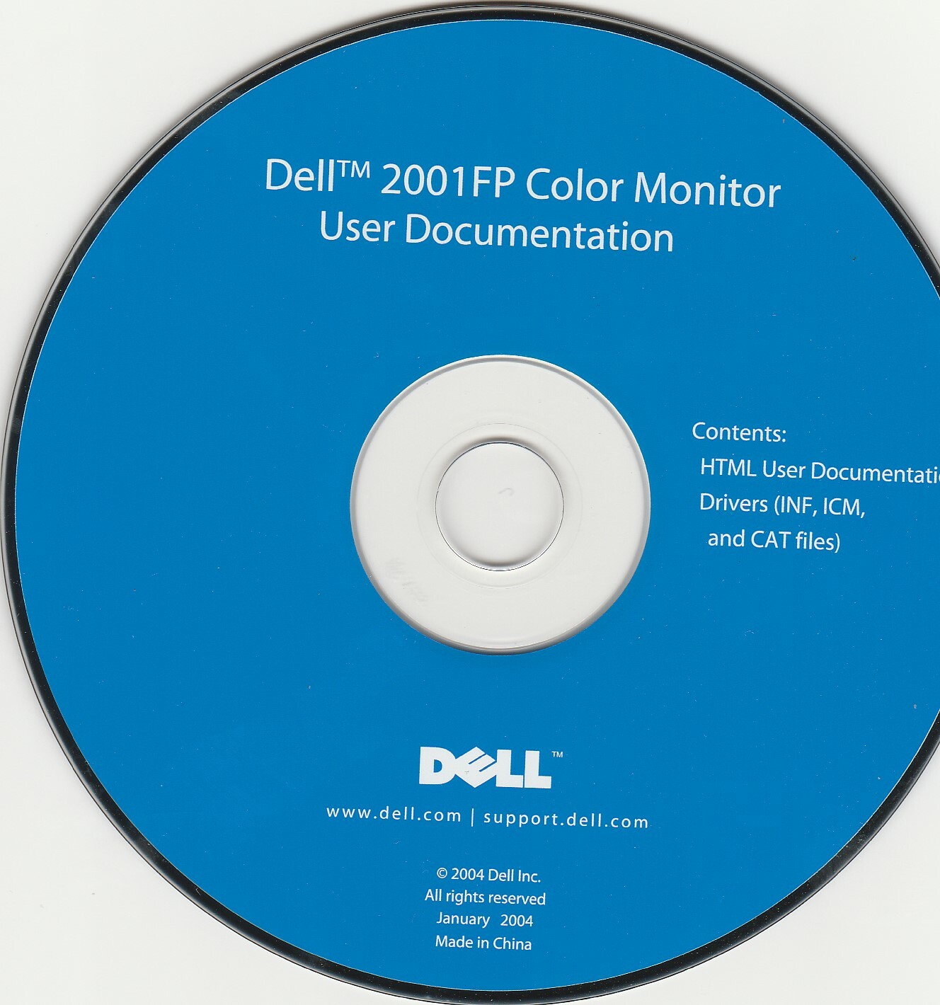 Dell Tools CD – User Documentation – 2001FP Color Monitor January 2004 ~ CD-ROM