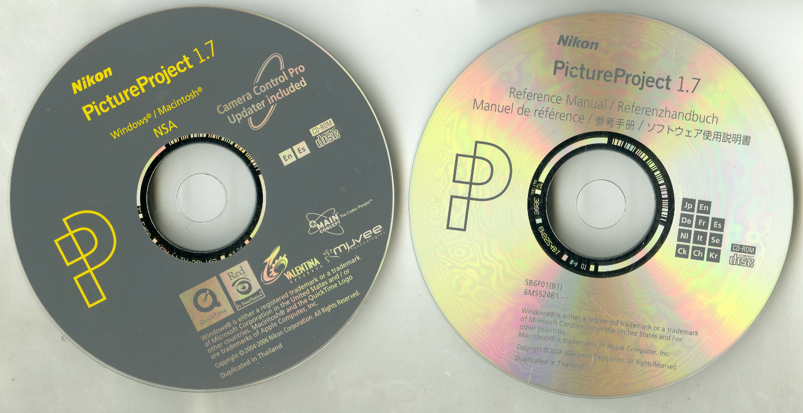 Nikon Picture Project 1.7 Windows & Mac CD-Rom & Reference Manual Disc – 2 Discs