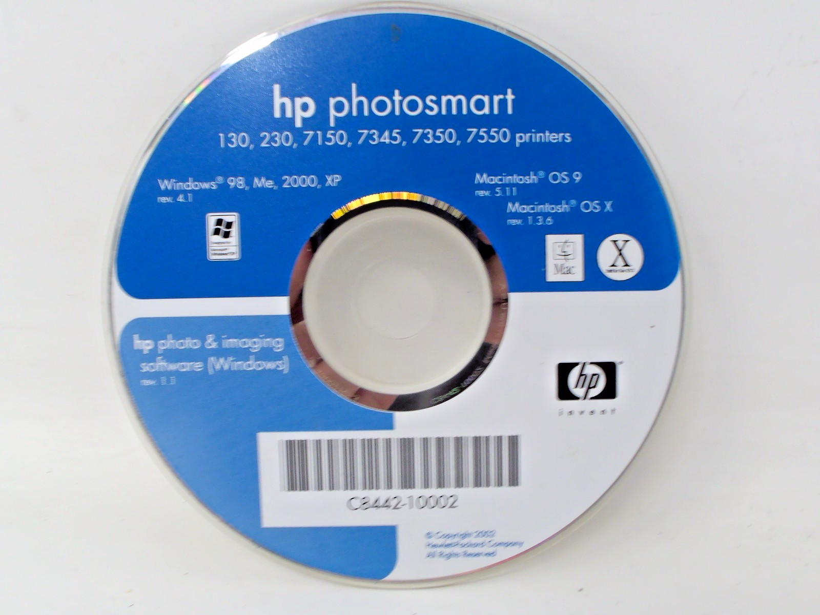 2002 HP Photosmart C8442-10002 Photo & Imaging Software For Windows Rev. 1.1