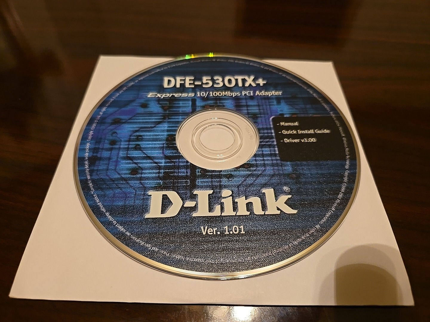 D-Link Ver. 1.01 DFE-530TX+ Express 10 100 Mbps PCI Adapter Drivers & Manual CD