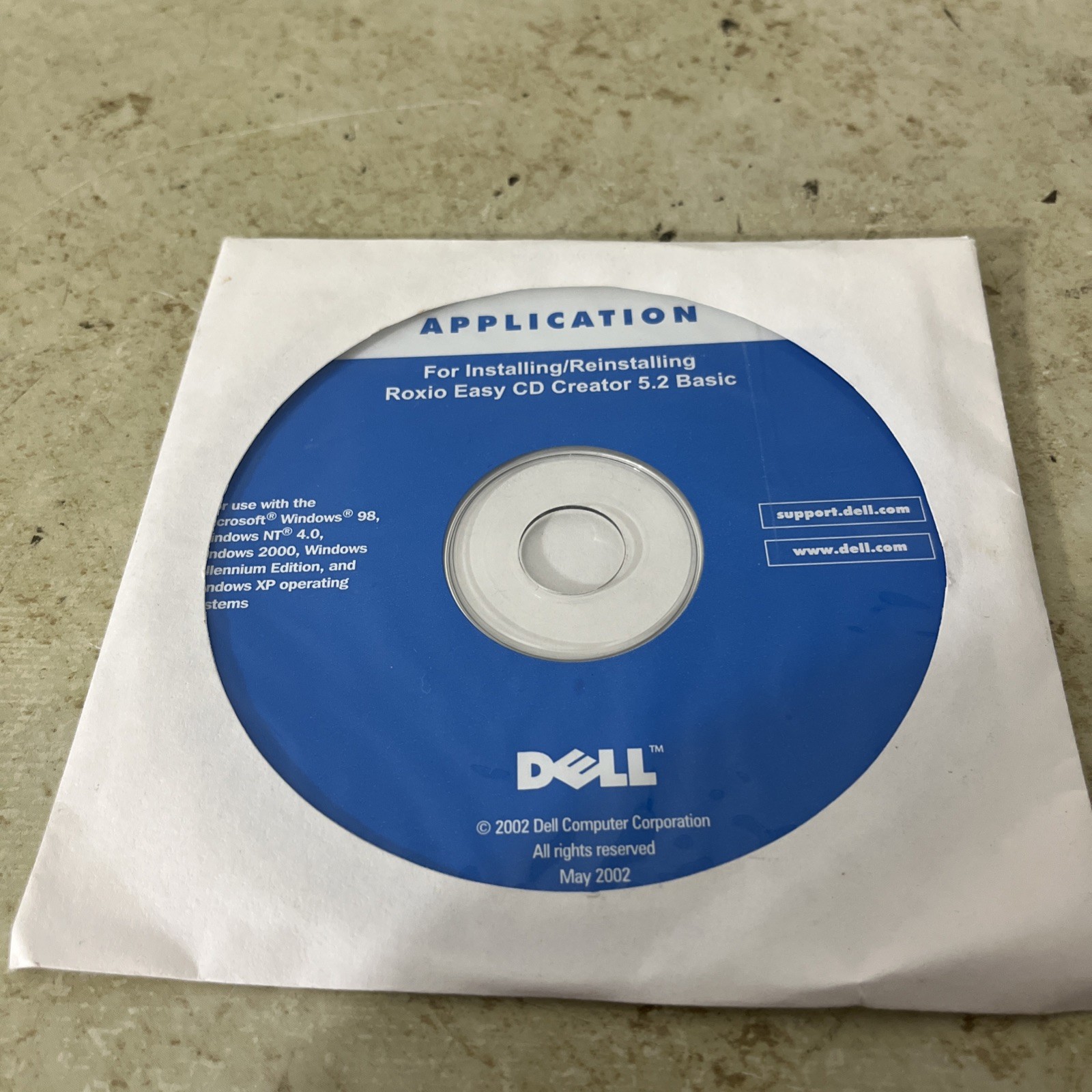 Dell Tools CD – Application – Installing/Reinstalling Roxio Easy CD Creator 5.2